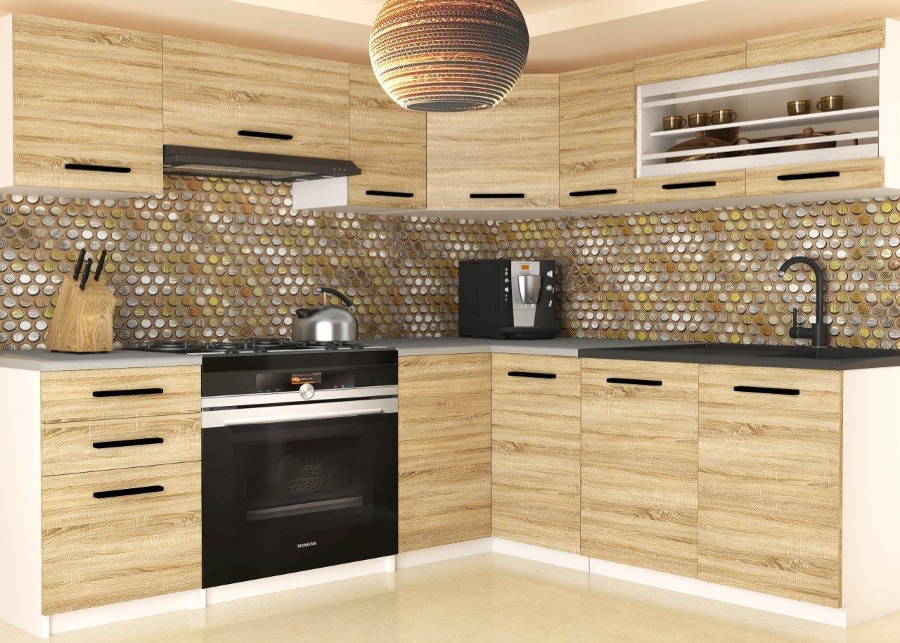 Rohová kuchyňská linka 130 x 170 cm Lidia 2 Barva: dub sonoma