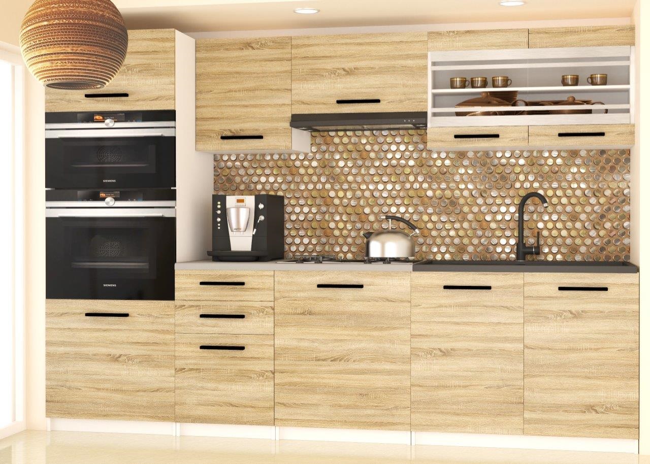 Rovná kuchyňská linka 240 cm Paula 2 Barva: dub sonoma