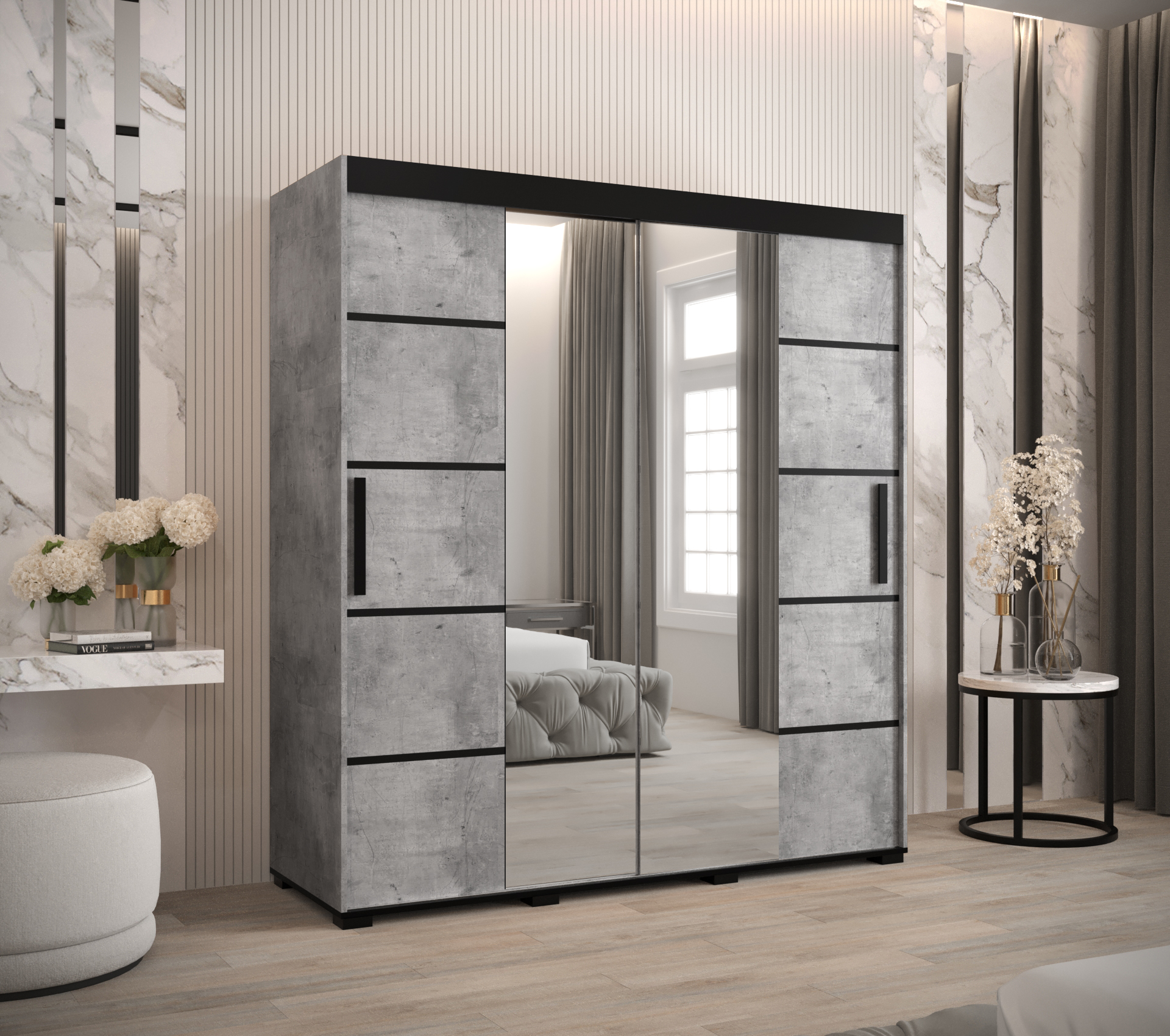Šatní skříň Abi Bergamo V4 Barva: Beton