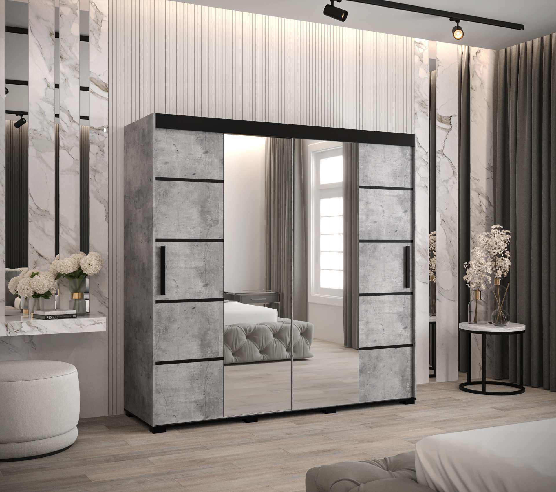 Šatní skříň Abi Bergamo V4 Barva: Beton
