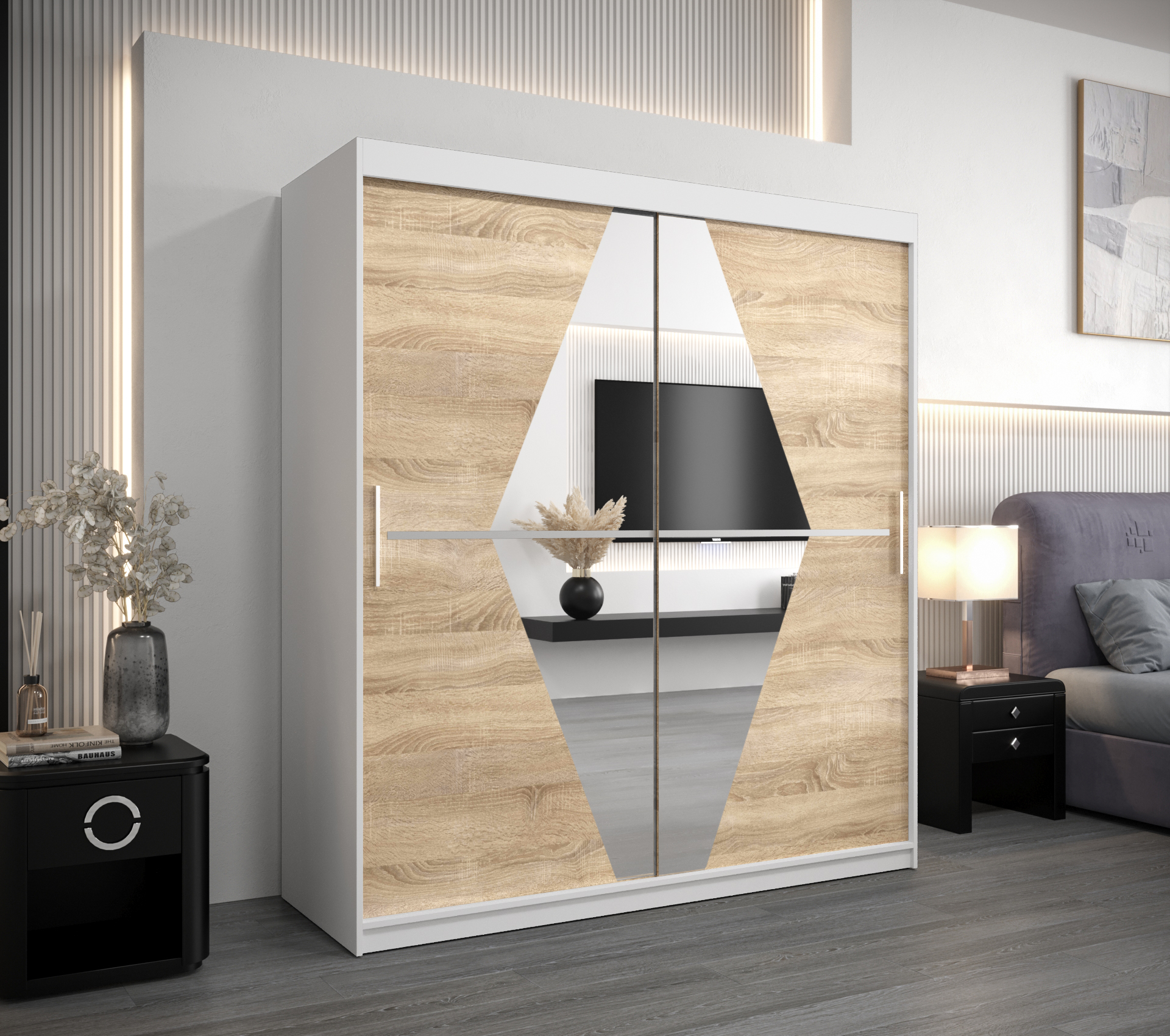 Šatní skříň Abi Bo Barva: Bílá