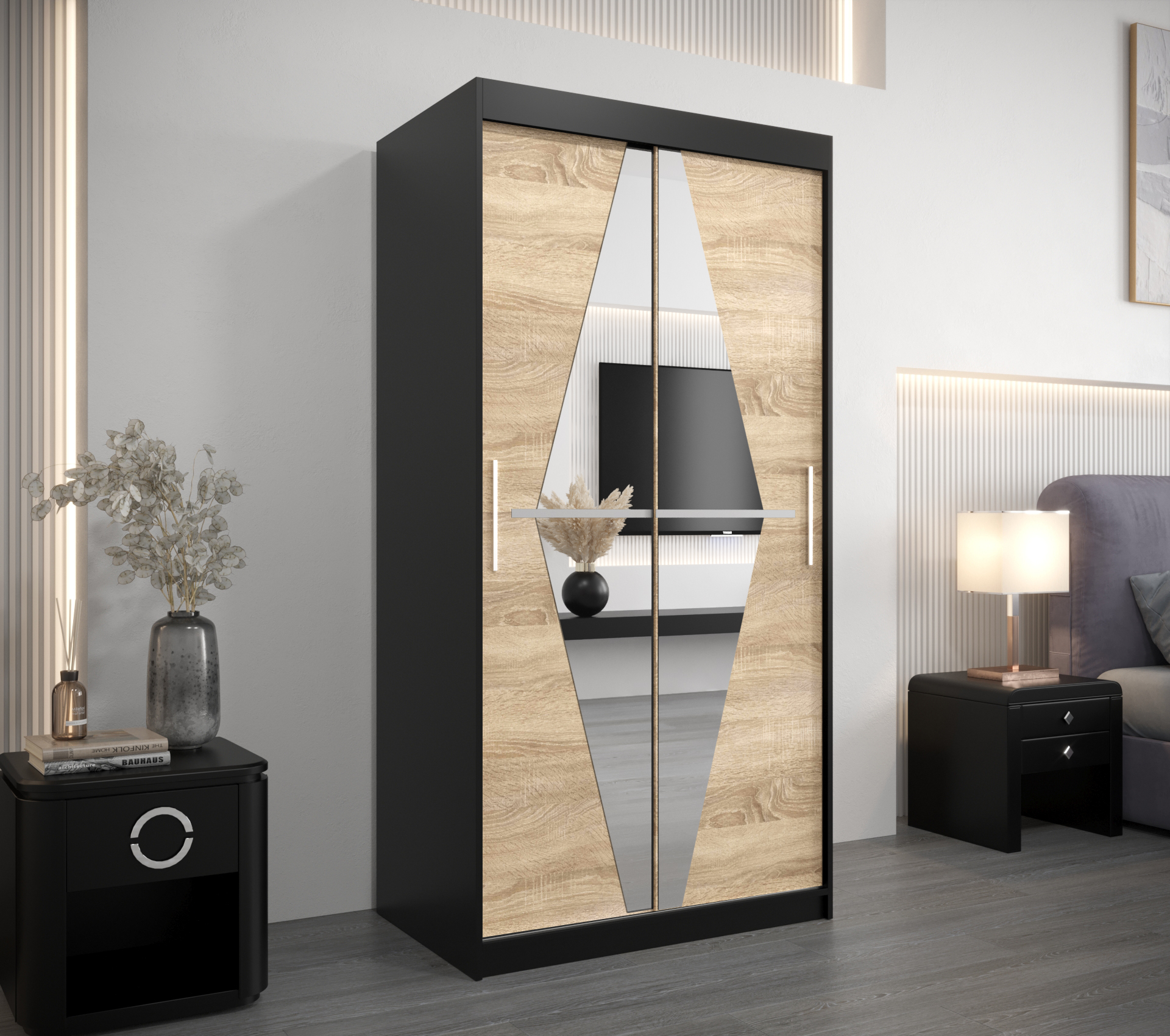 Šatní skříň Abi Bo Barva: Černá