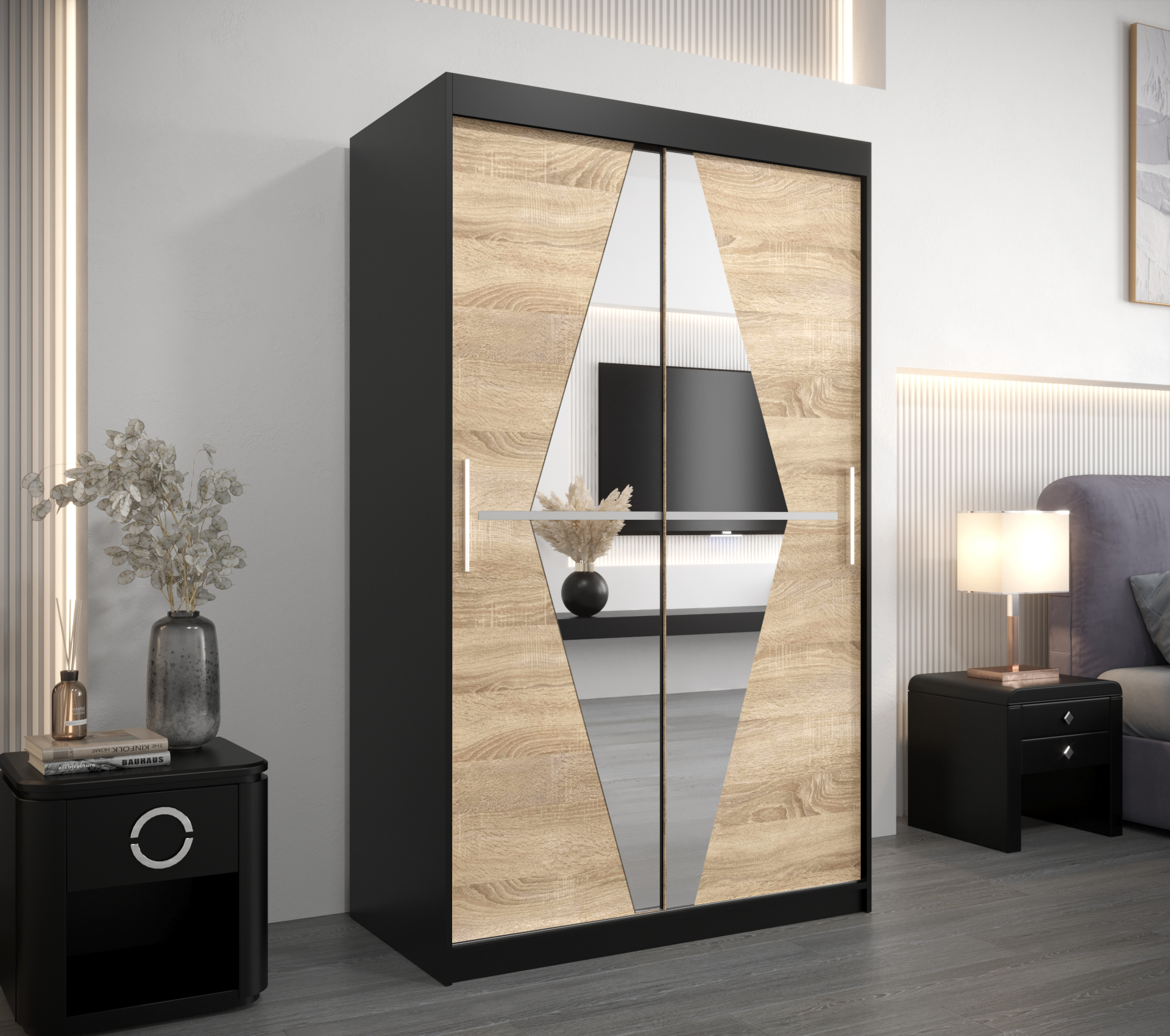 Šatní skříň Abi Bo Barva: Černá