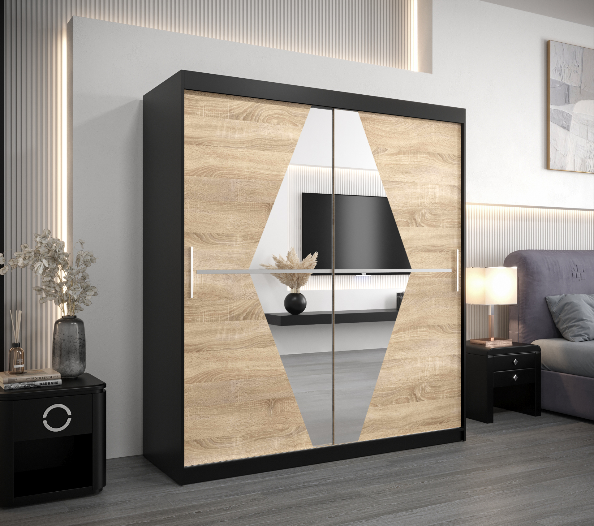 Šatní skříň Abi Bo Barva: Černá