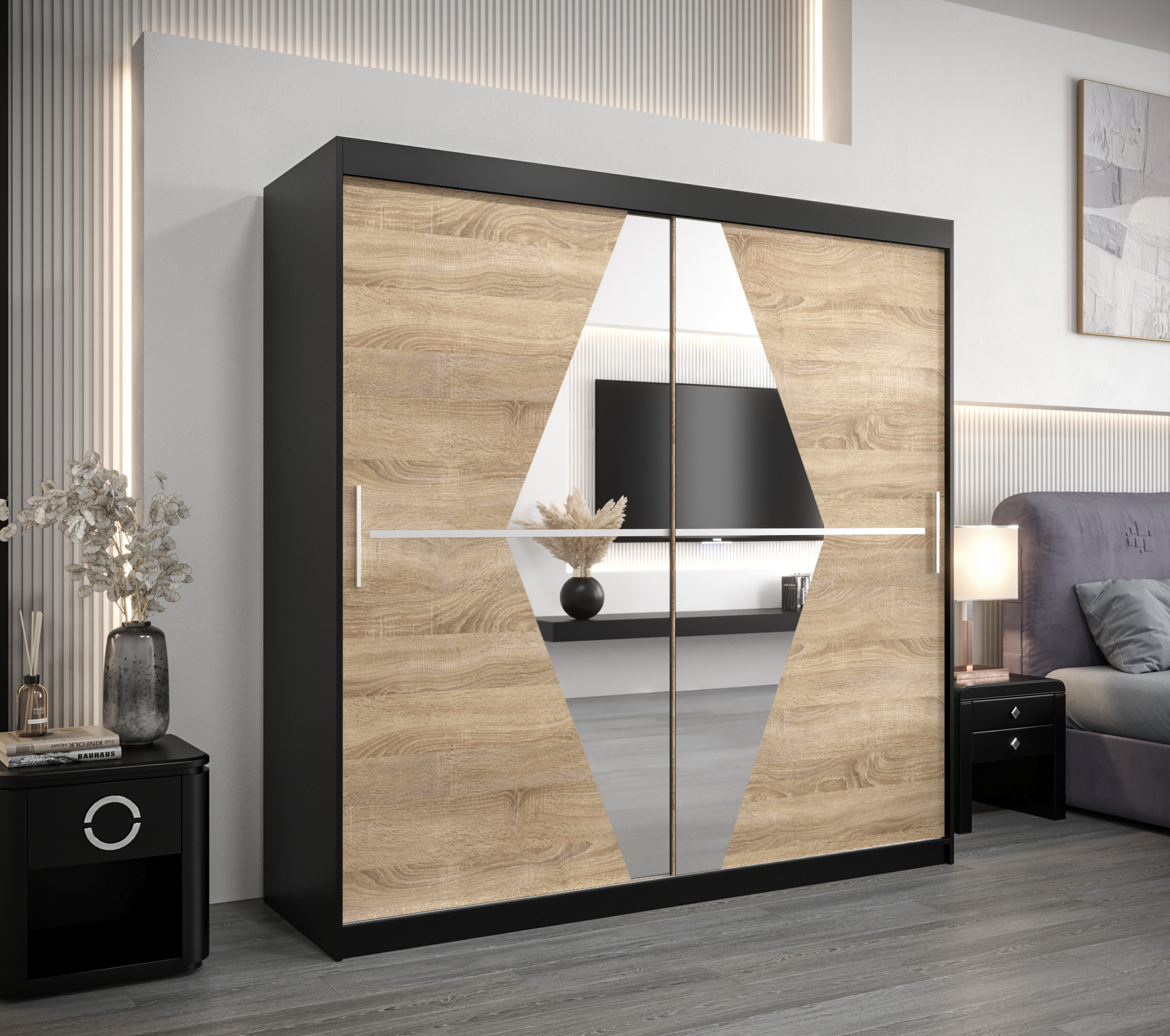 Šatní skříň Abi Bo Barva: Černá