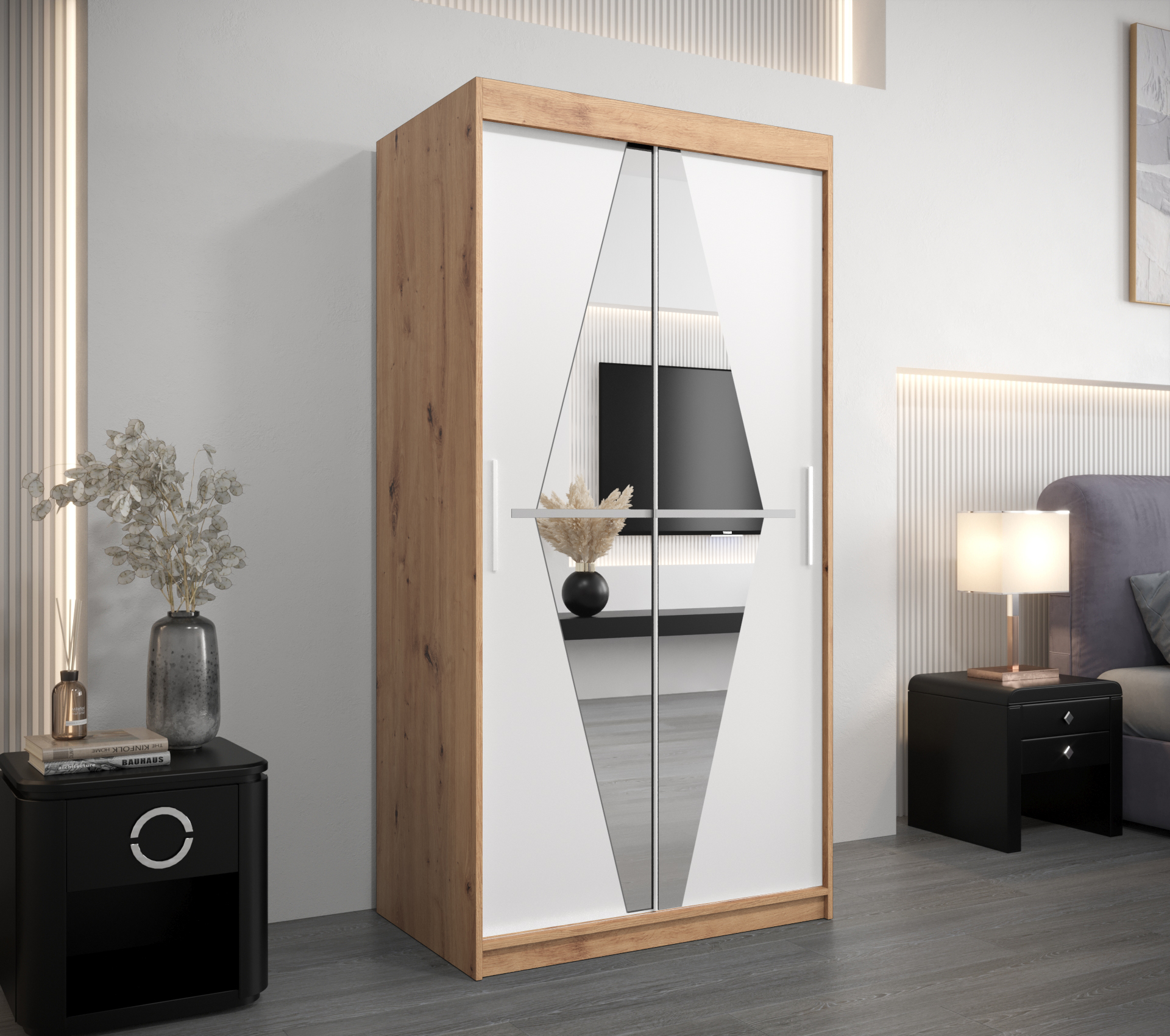 Šatní skříň Abi Bo Barva: Dub - Artisan