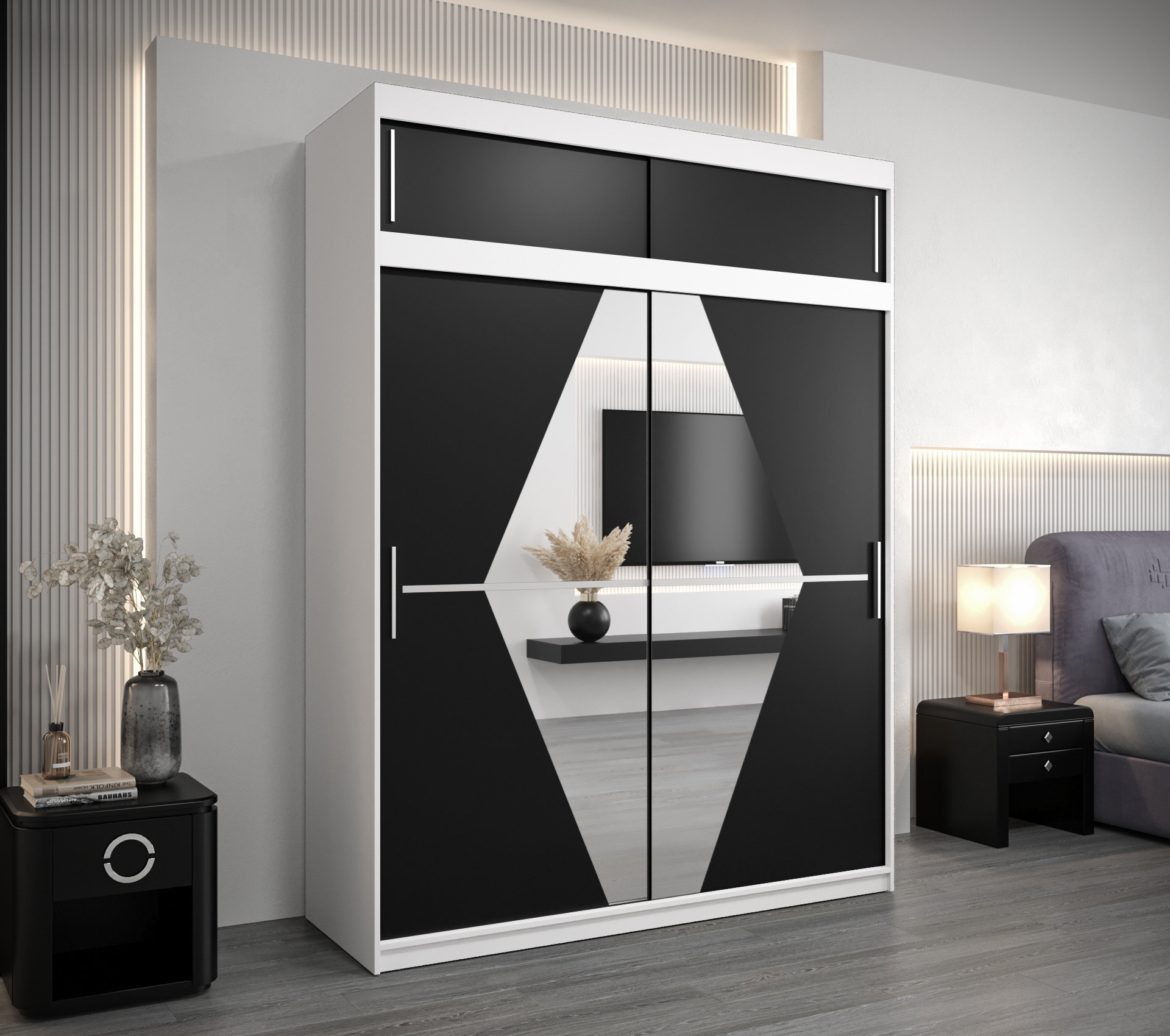 Šatní skříň Abi Bo s nástavcem Barva: Bílá