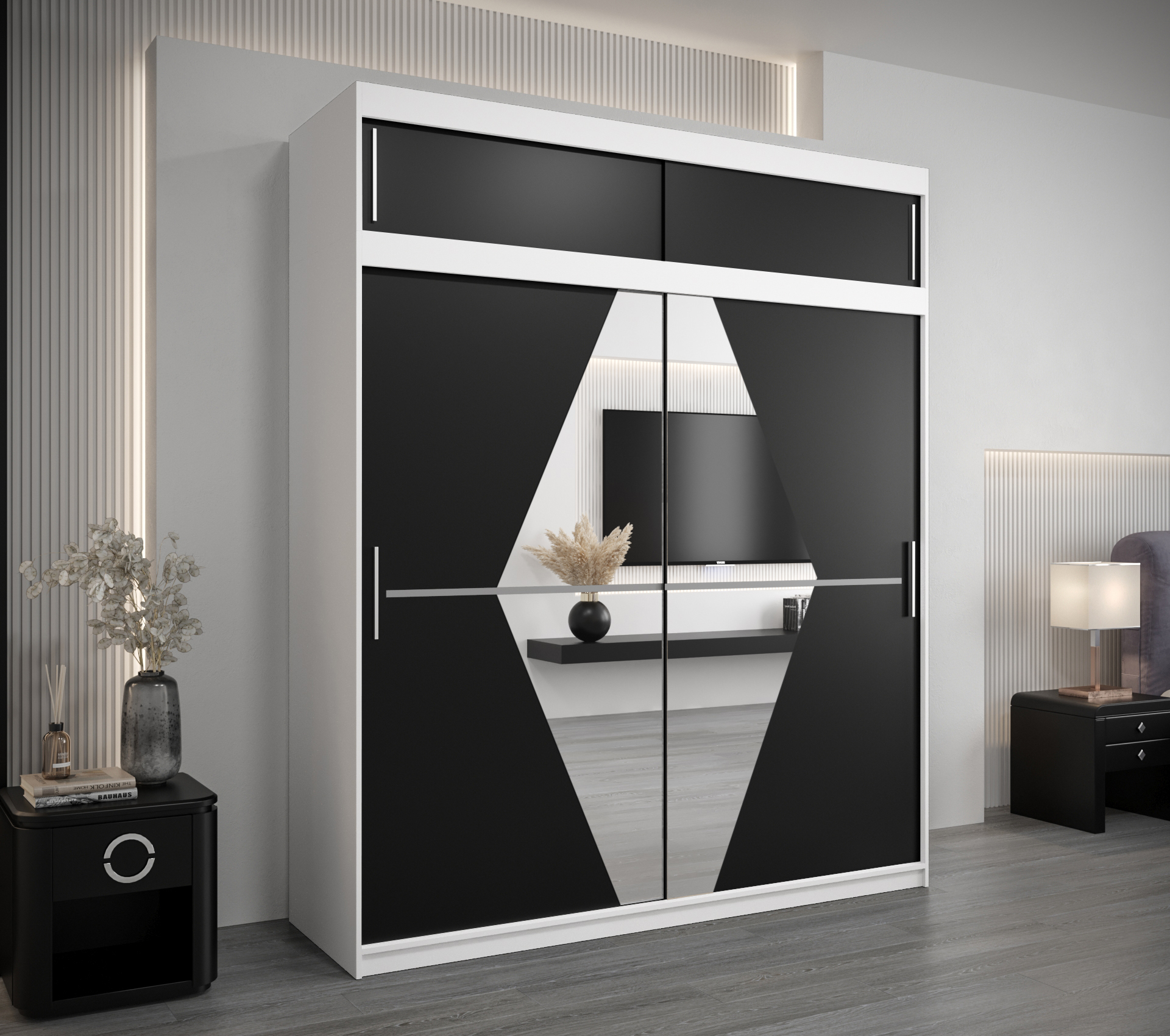 Šatní skříň Abi Bo s nástavcem Barva: Bílá