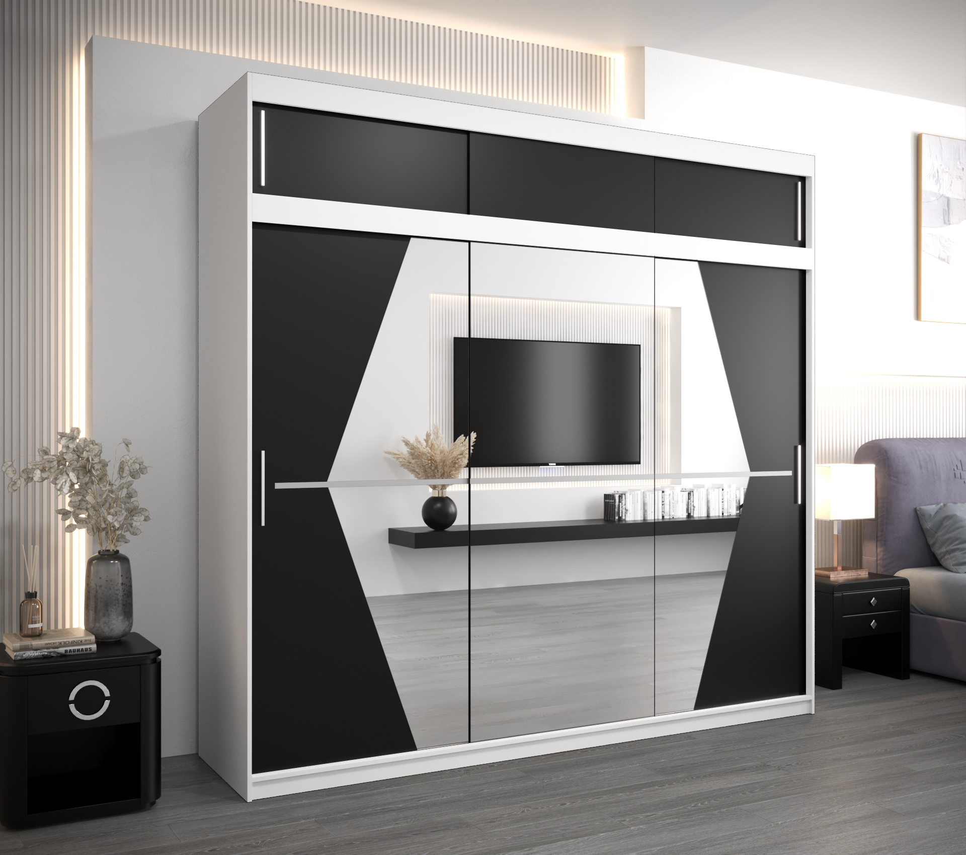 Šatní skříň Abi Bo s nástavcem Barva: Bílá