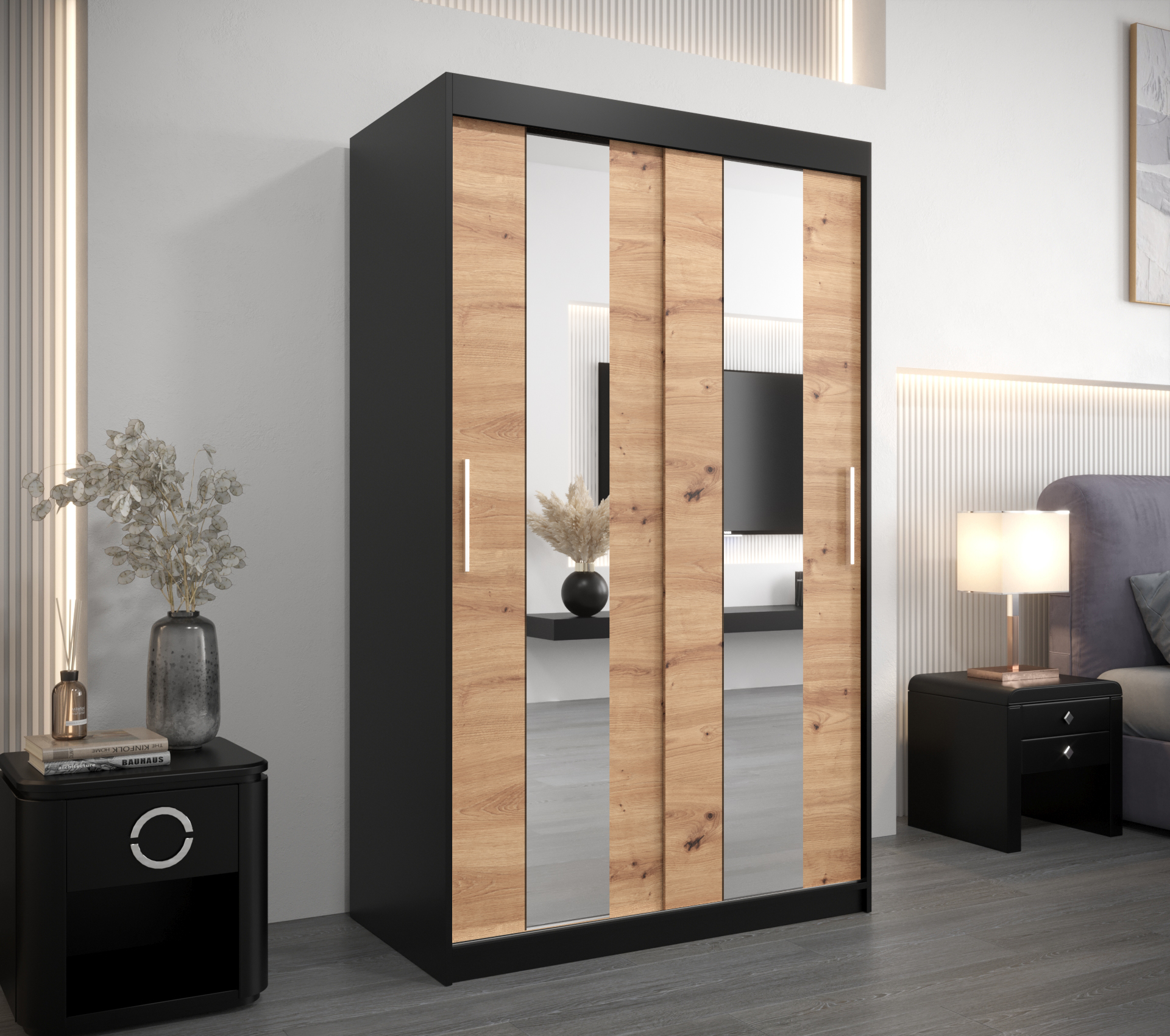 Šatní skříň Abi Po Barva: Černá