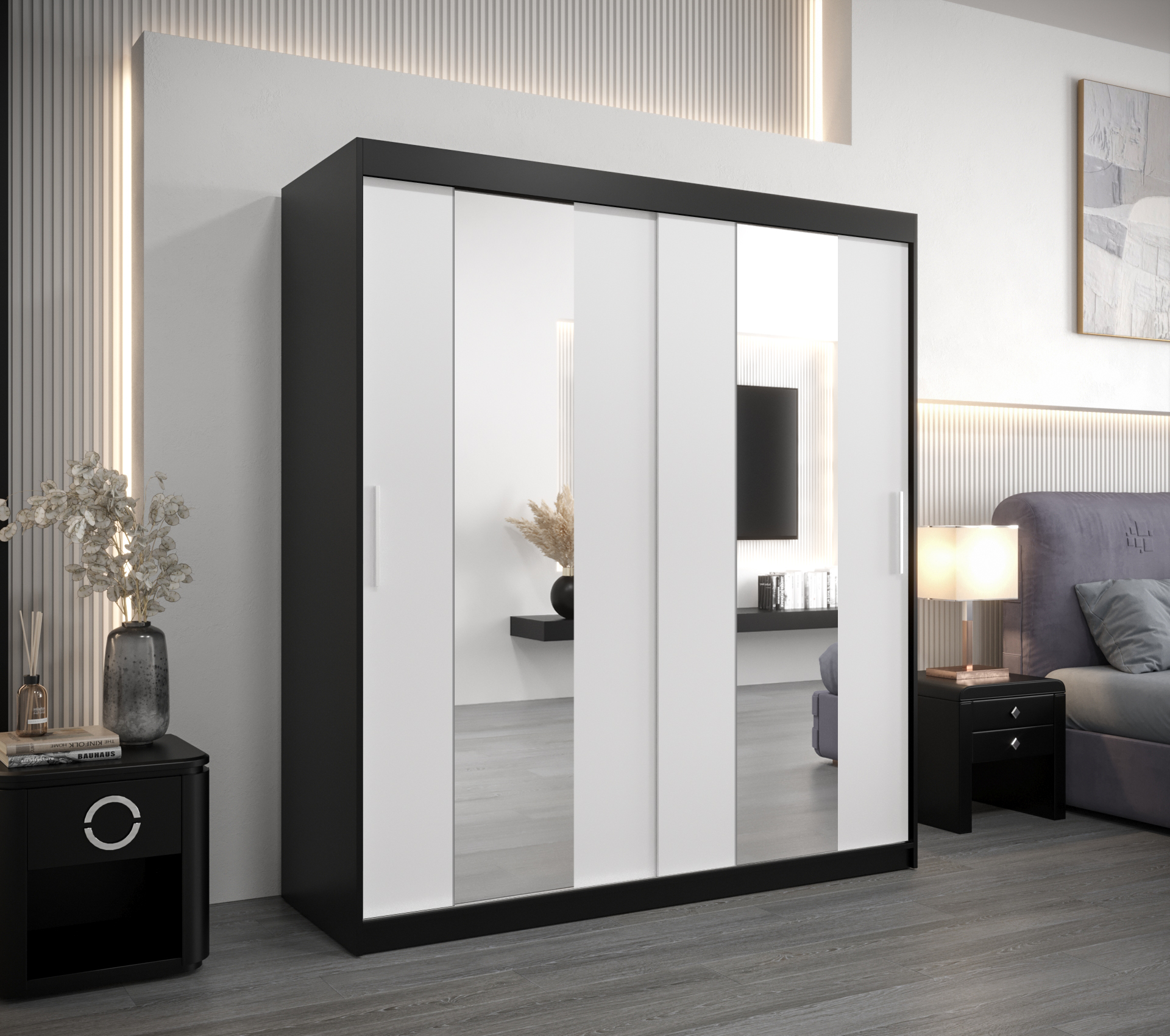 Šatní skříň Abi Po Barva: Černá