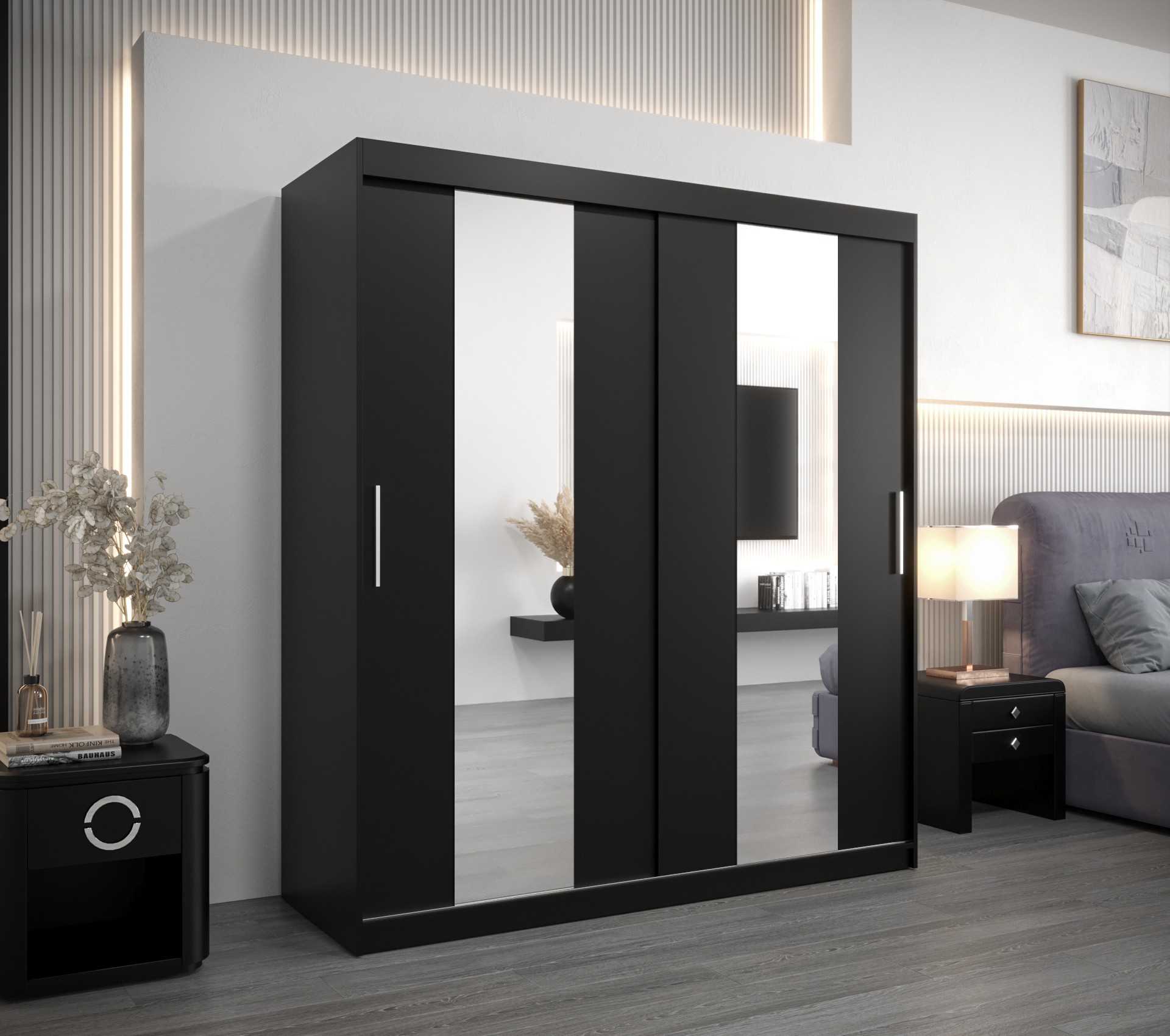 Šatní skříň Abi Po Barva: Černá