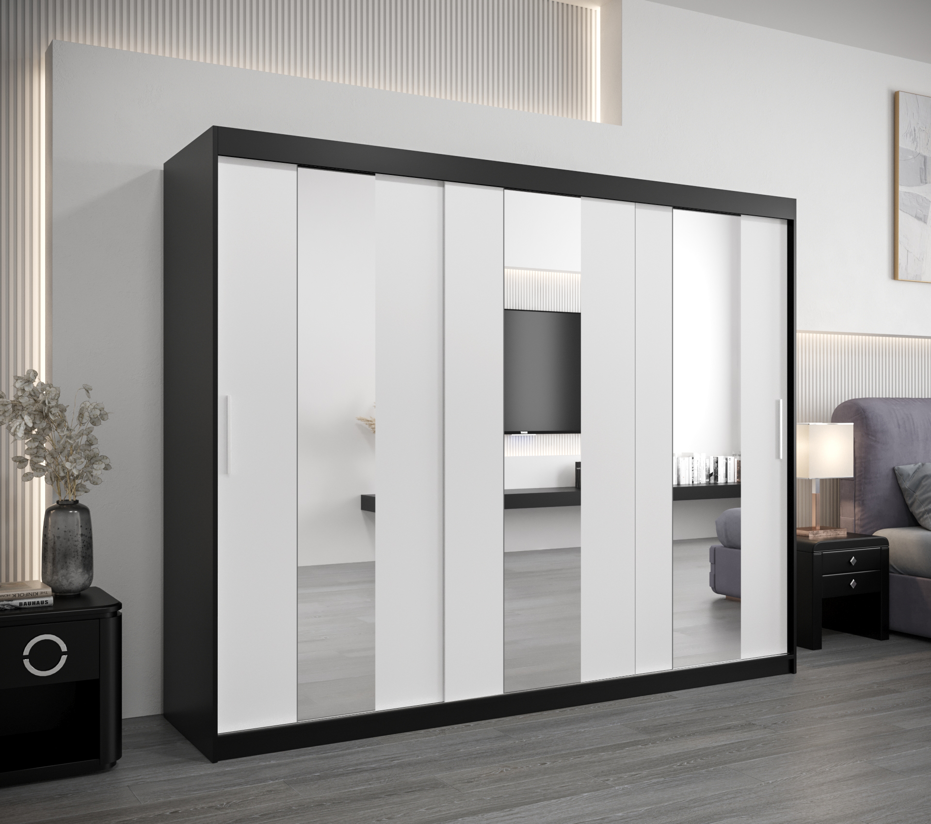 Šatní skříň Abi Po Barva: Černá