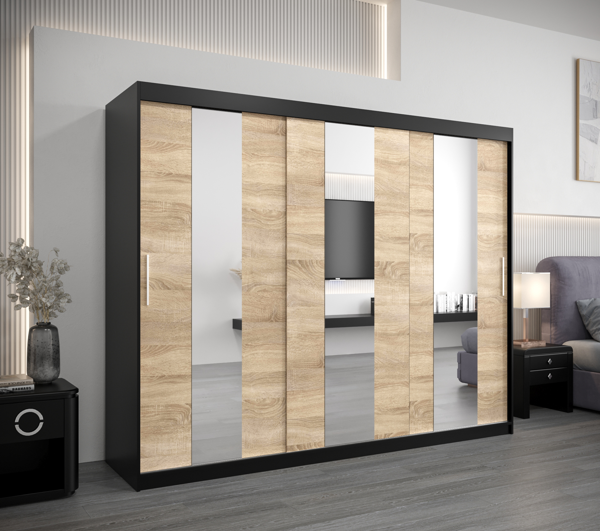 Šatní skříň Abi Po Barva: Černá