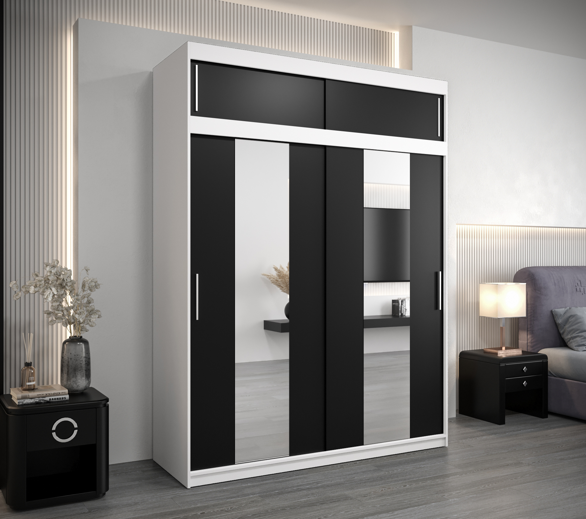 Šatní skříň Abi Po s nástavcem Barva: Bílá