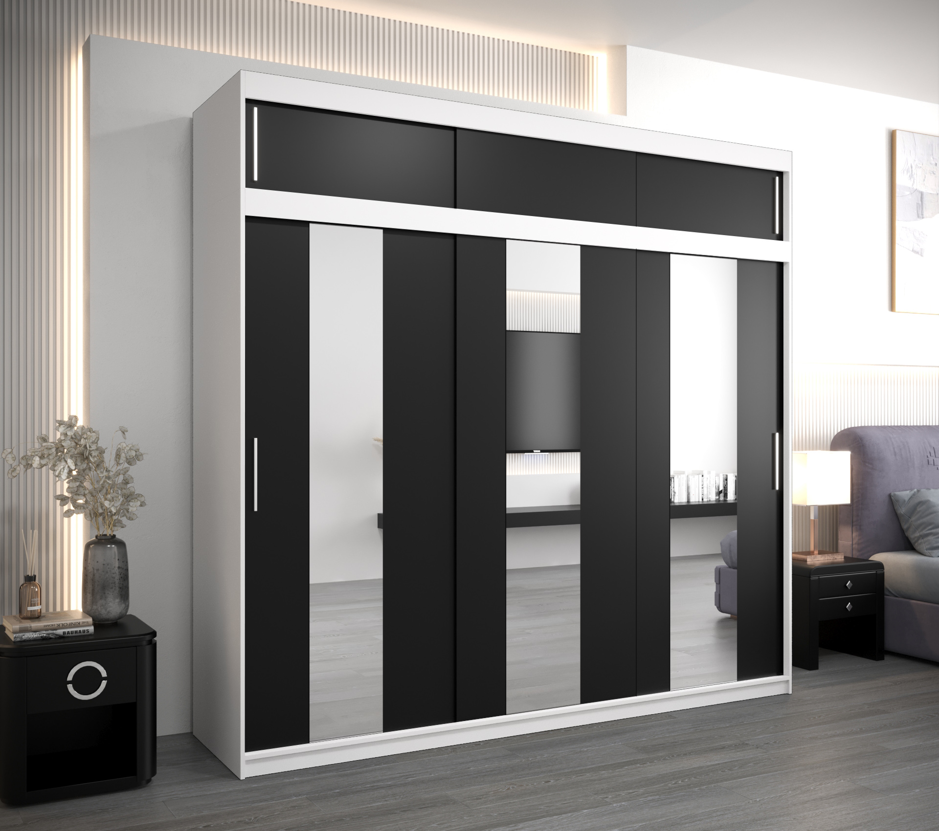 Šatní skříň Abi Po s nástavcem Barva: Bílá