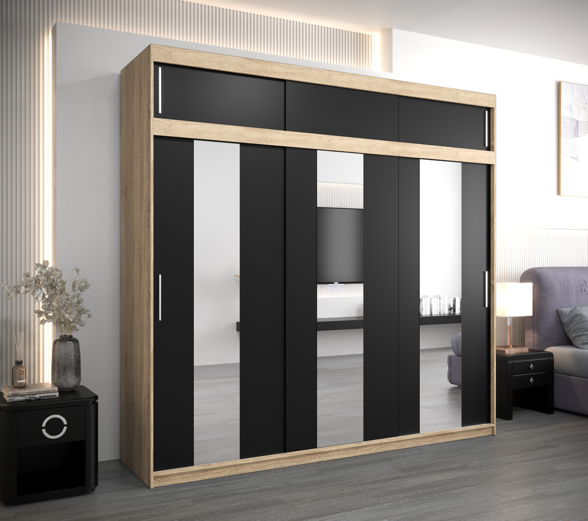 Šatní skříň Abi Po s nástavcem Barva: Dub - sonoma