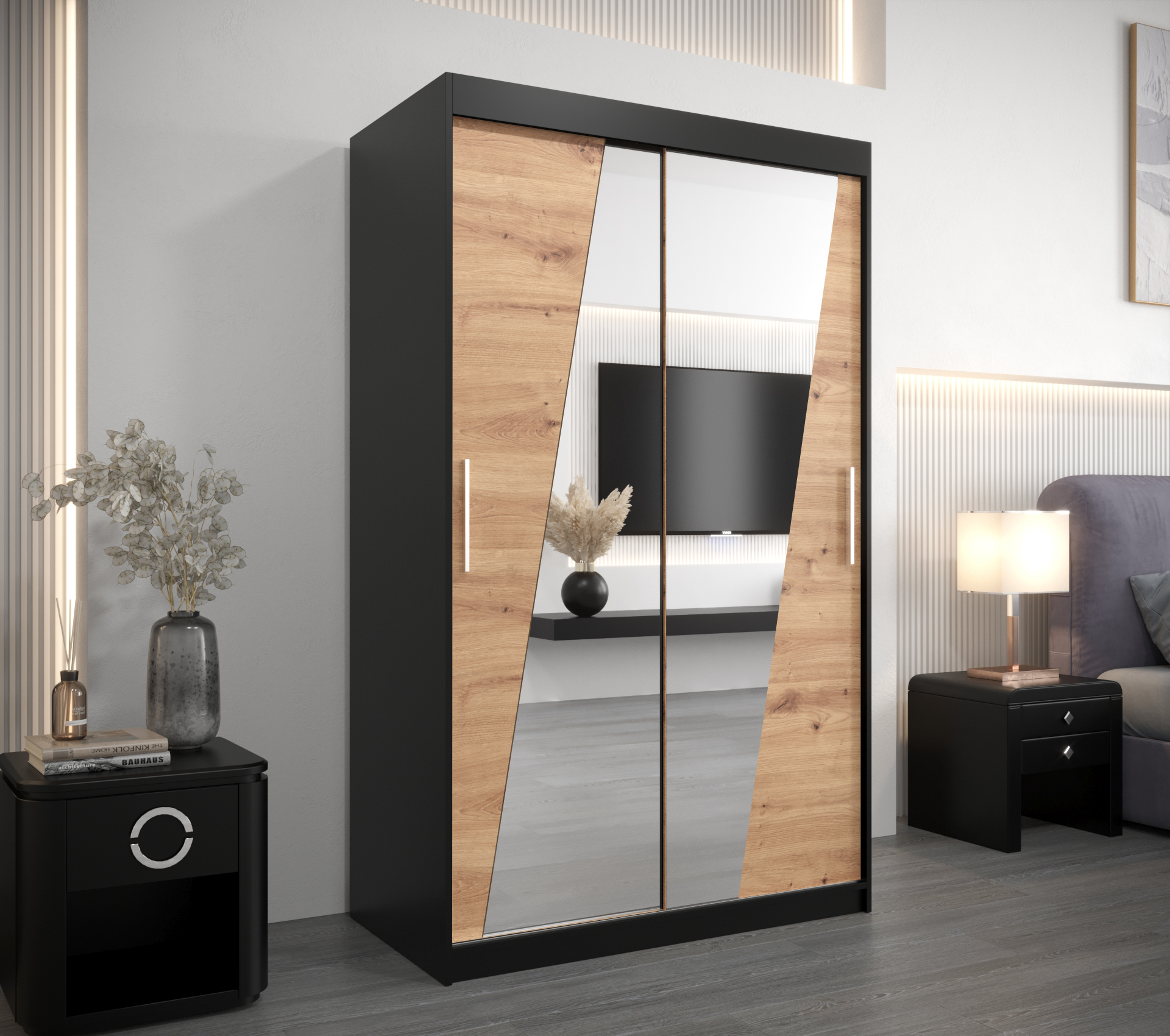 Šatní skříň Abi R0 Barva: Černá