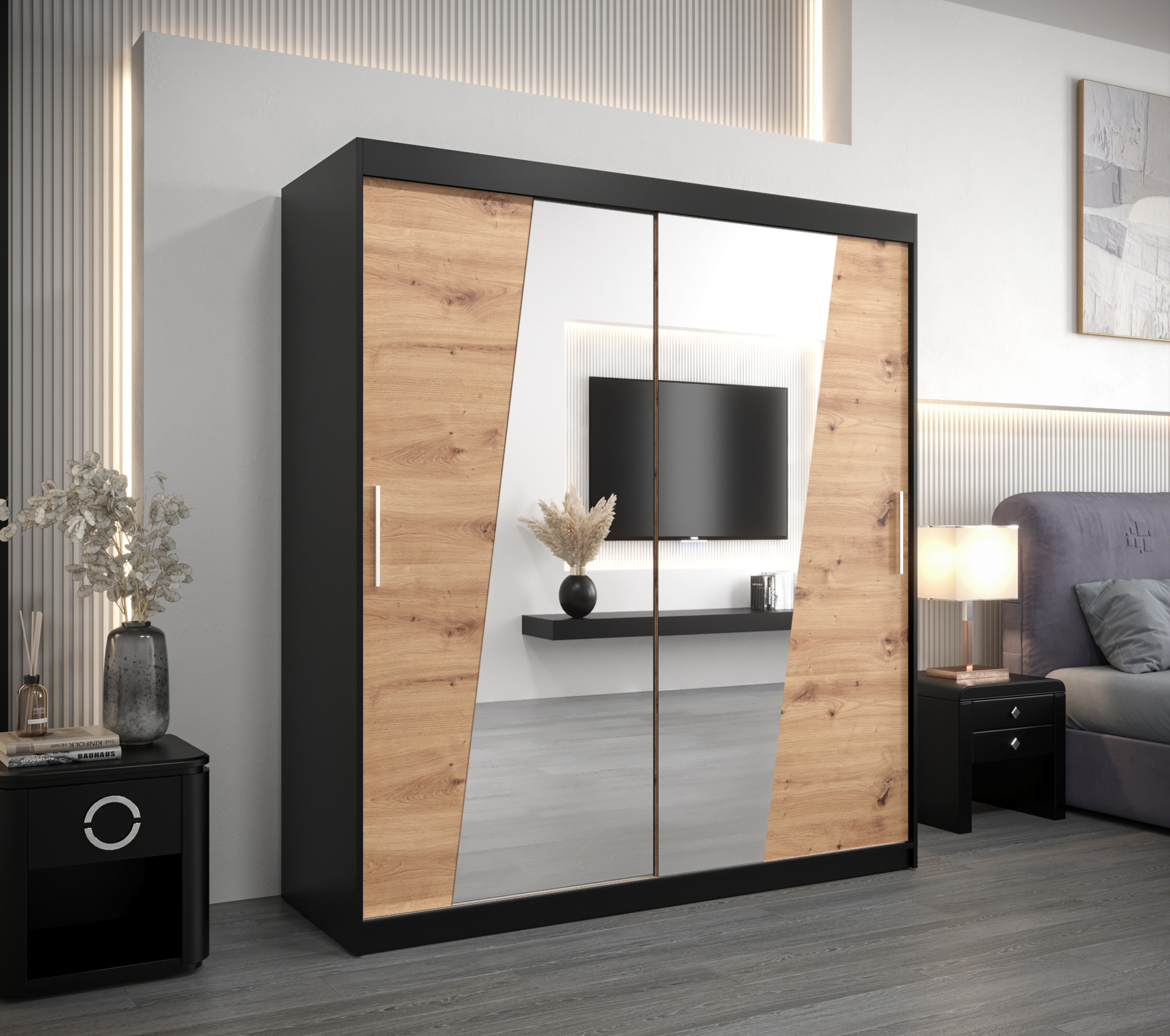 Šatní skříň Abi R0 Barva: Černá