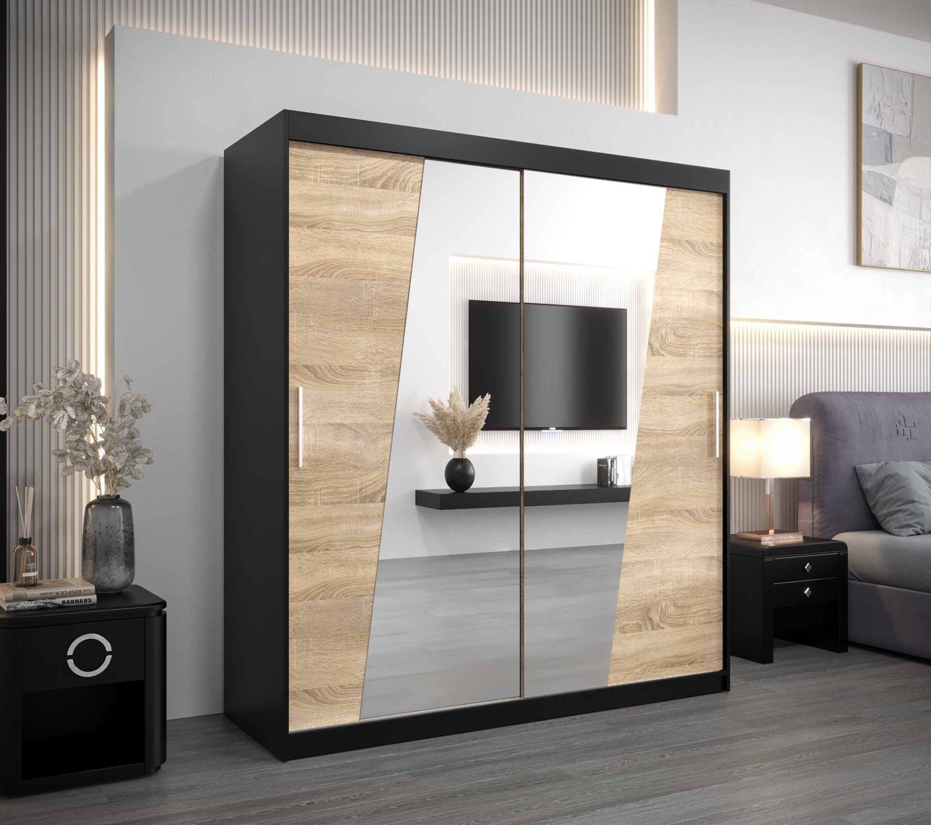 Šatní skříň Abi R0 Barva: Černá