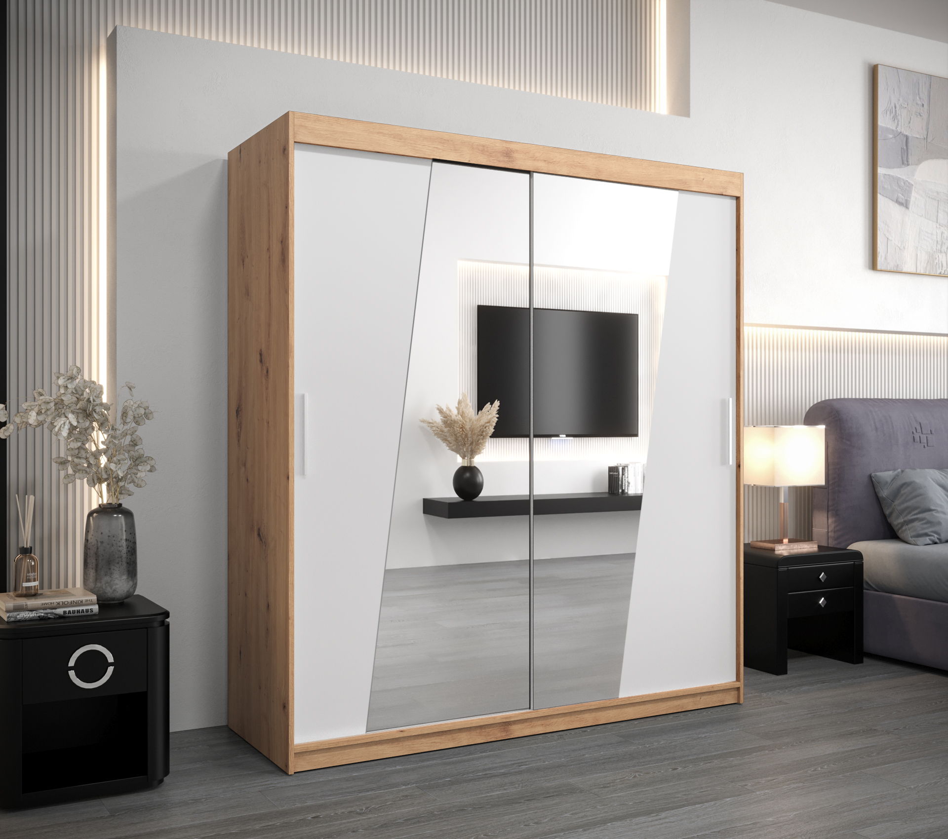 Šatní skříň Abi R0 Barva: Dub - Artisan