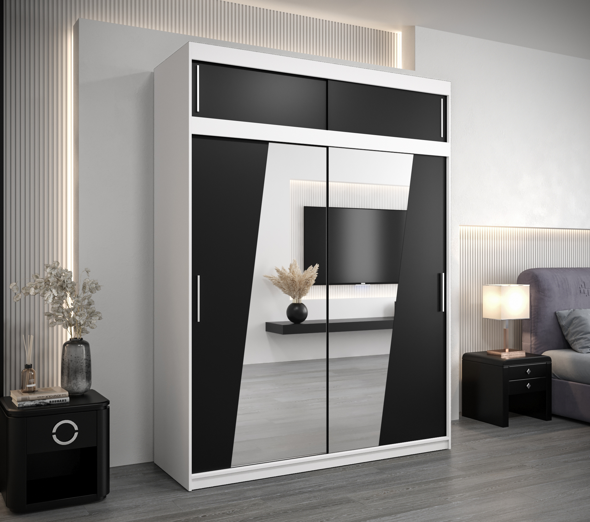 Šatní skříň Abi R0 s nástavcem Barva: Bílá