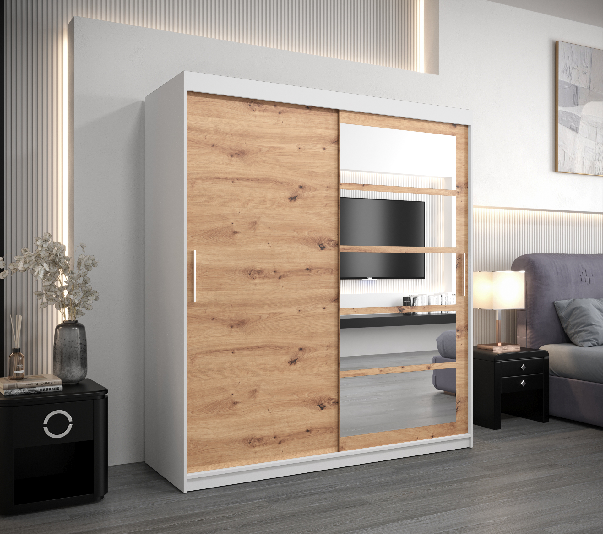 Šatní skříň Abi Ro1 Barva: Bílá