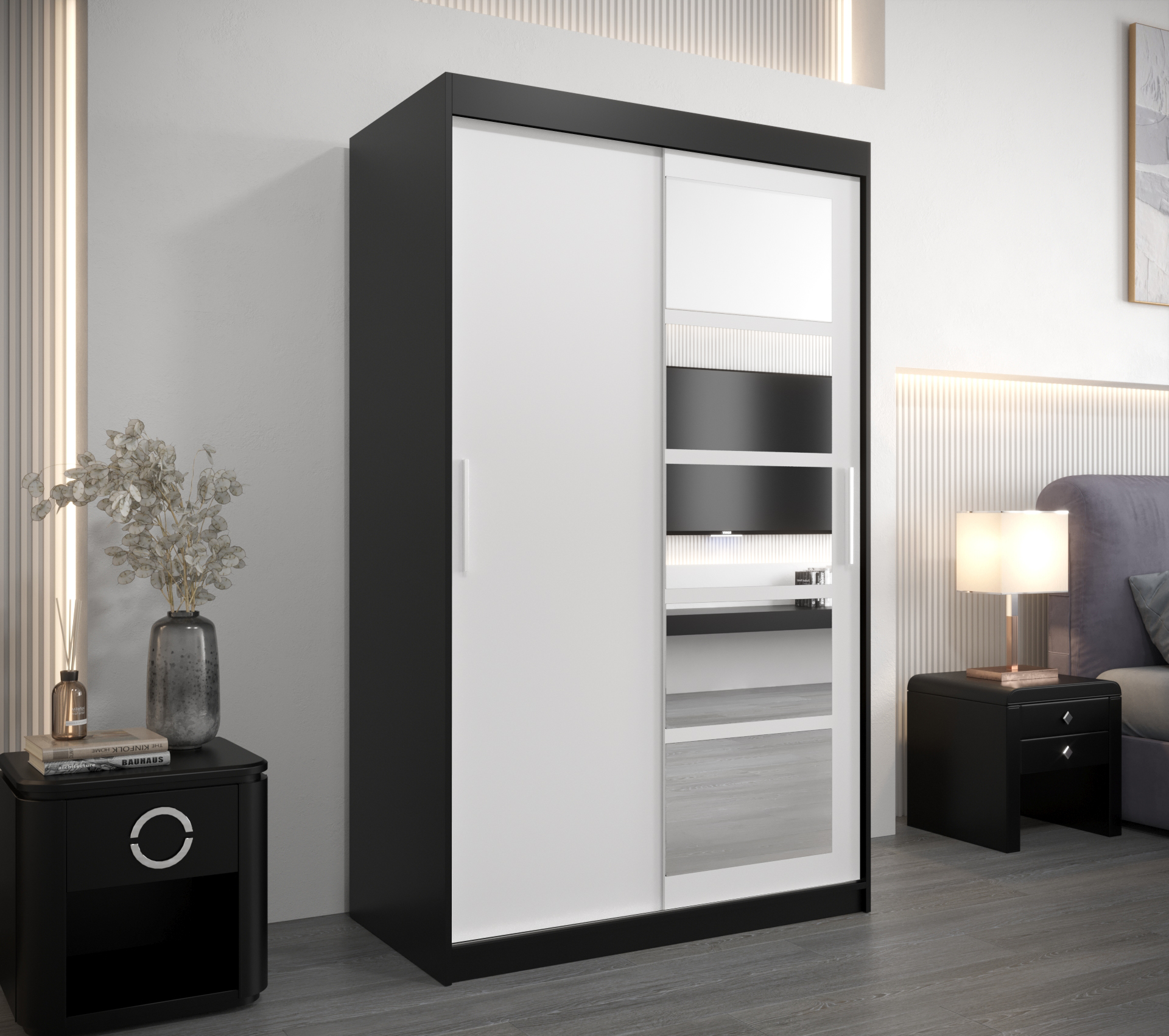 Šatní skříň Abi Ro1 Barva: Černá