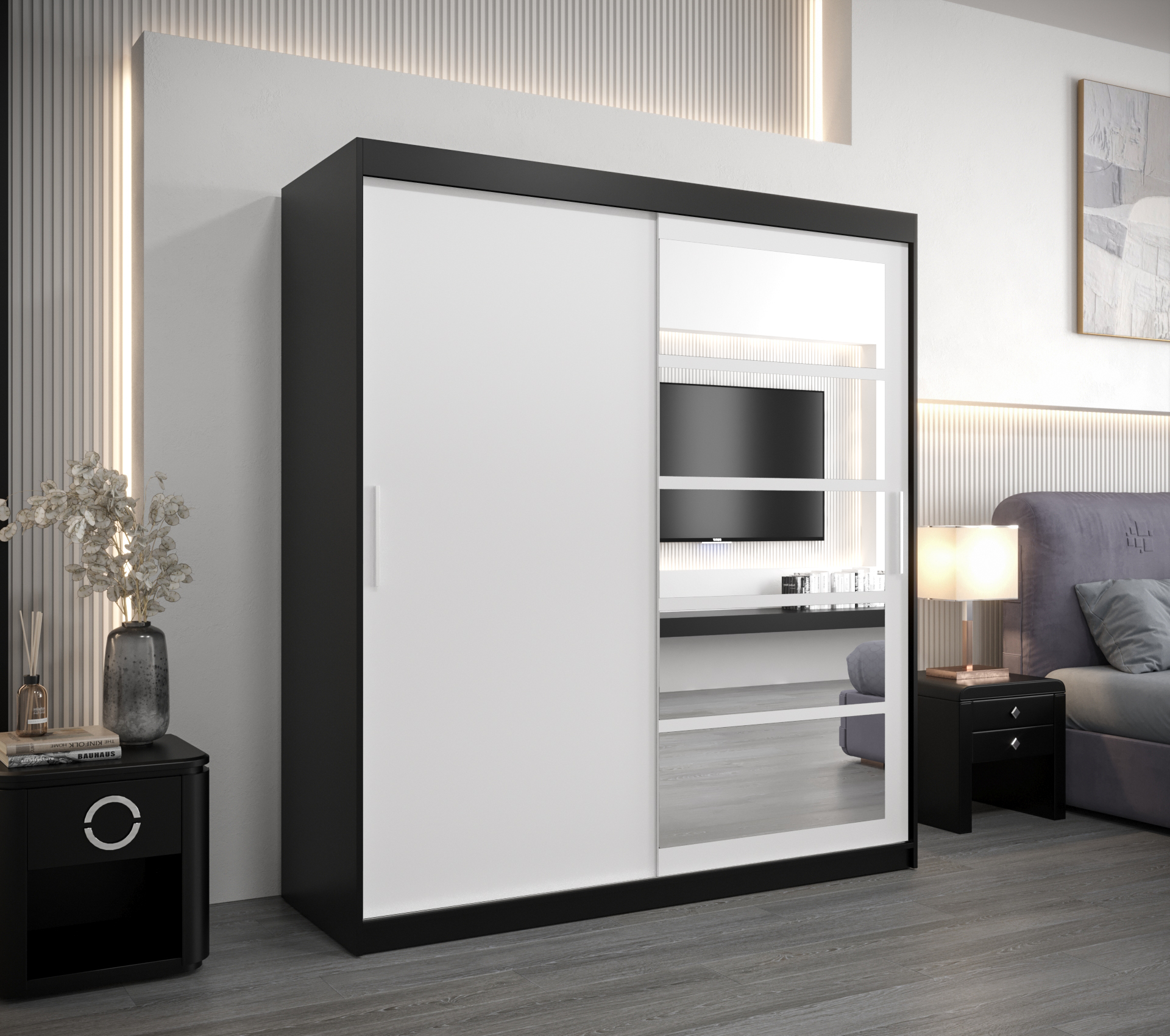 Šatní skříň Abi Ro1 Barva: Černá