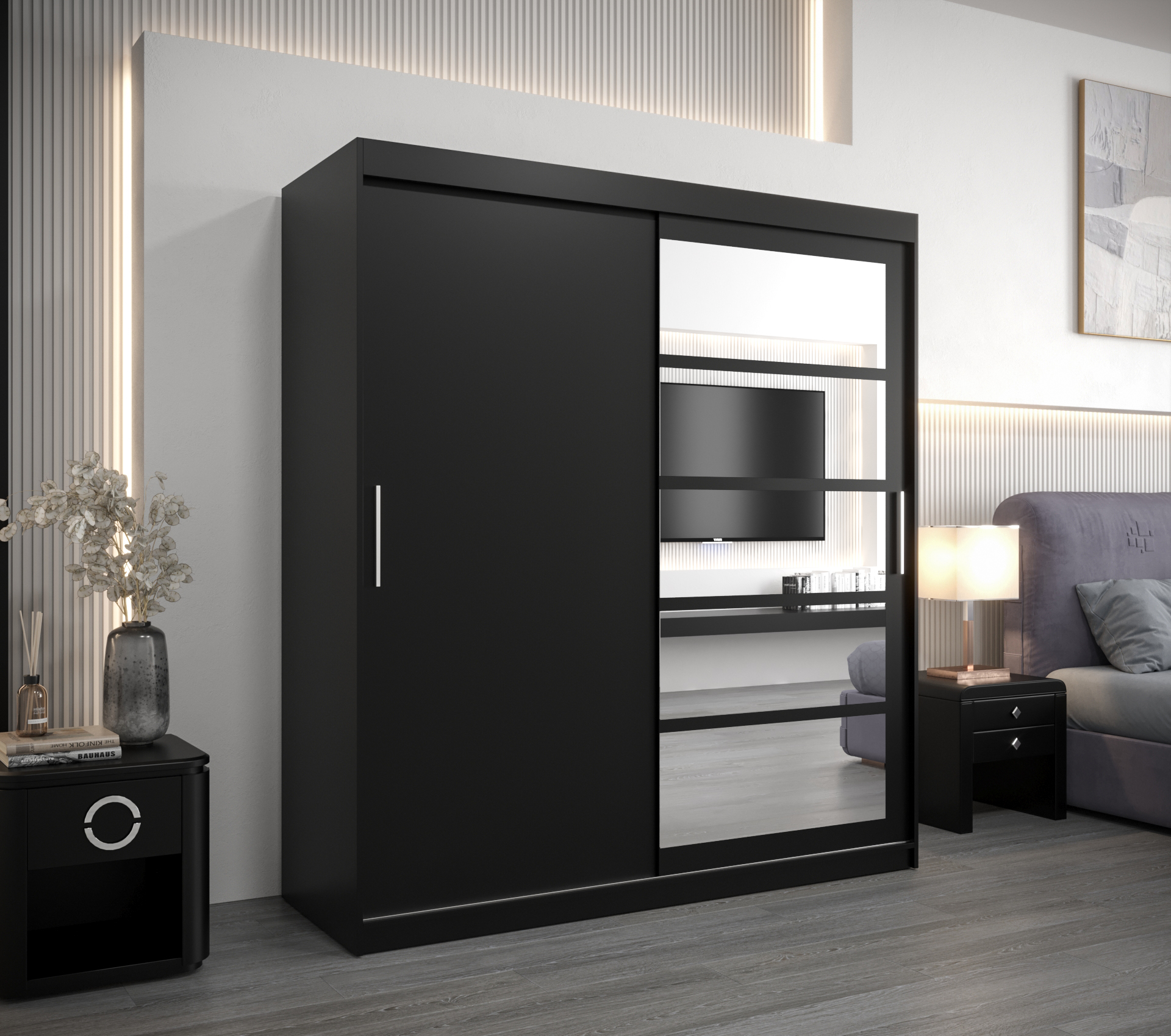 Šatní skříň Abi Ro1 Barva: Černá