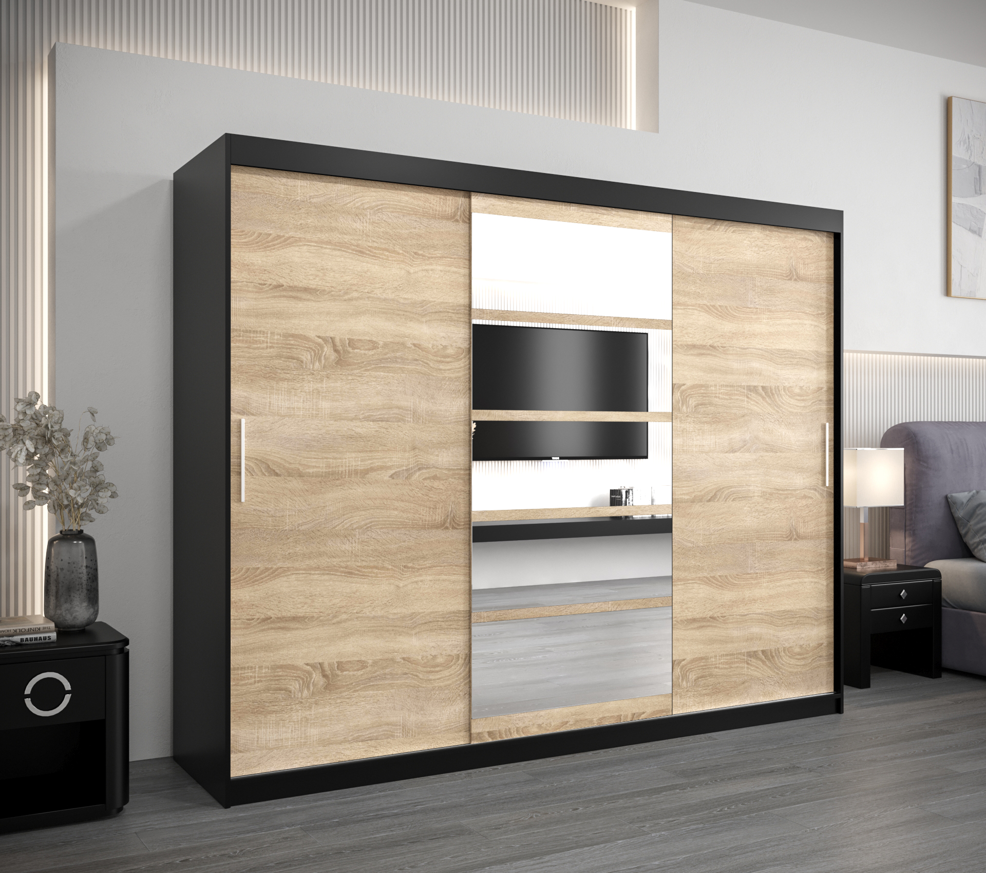 Šatní skříň Abi Ro1 Barva: Černá