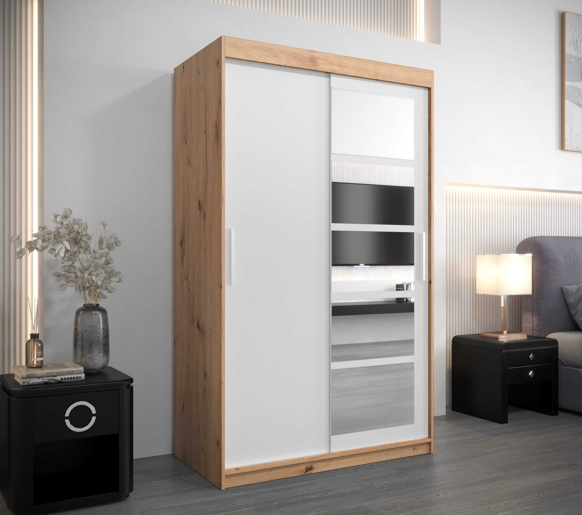 Šatní skříň Abi Ro1 Barva: Dub - Artisan