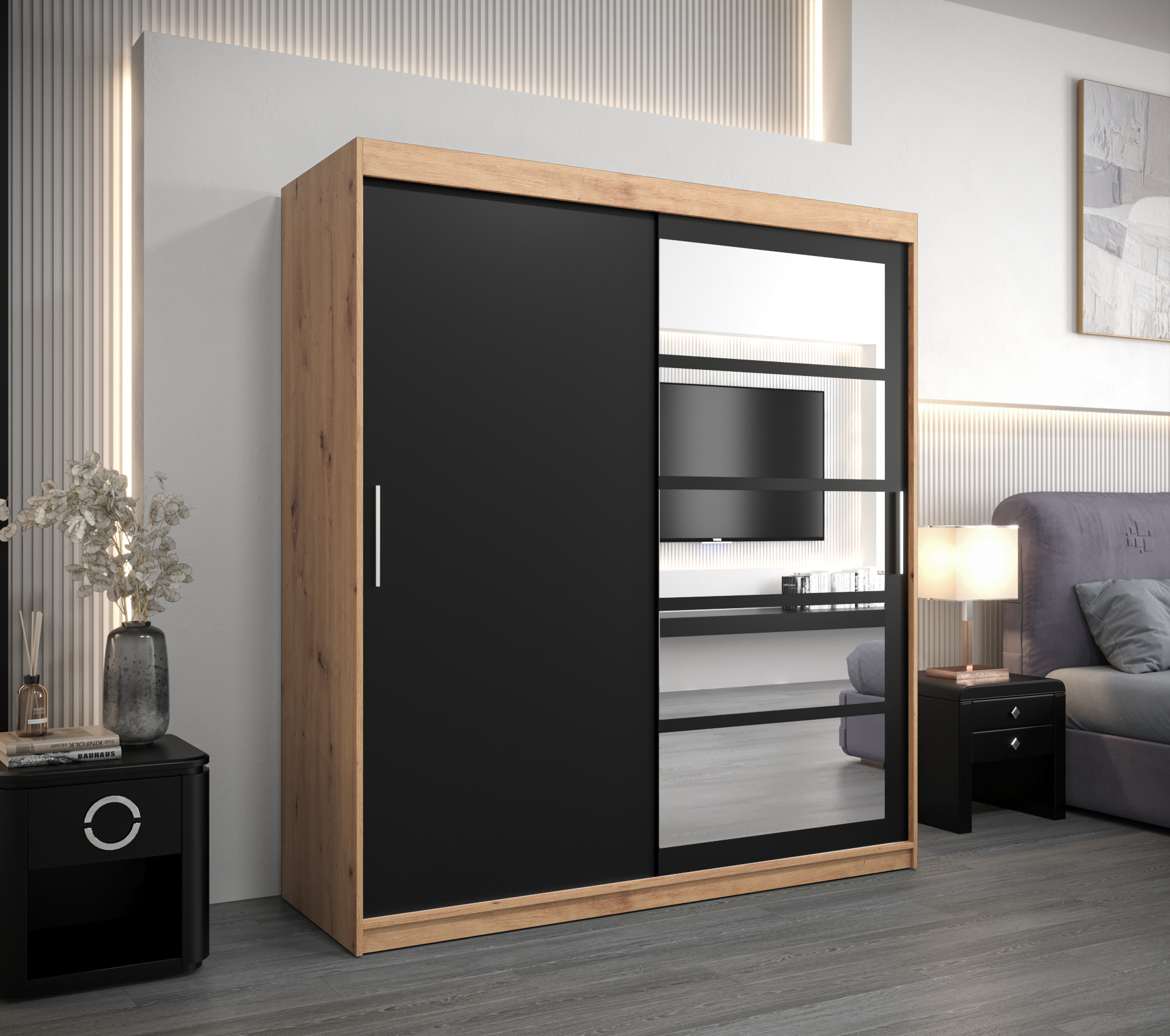 Šatní skříň Abi Ro1 Barva: Dub - Artisan