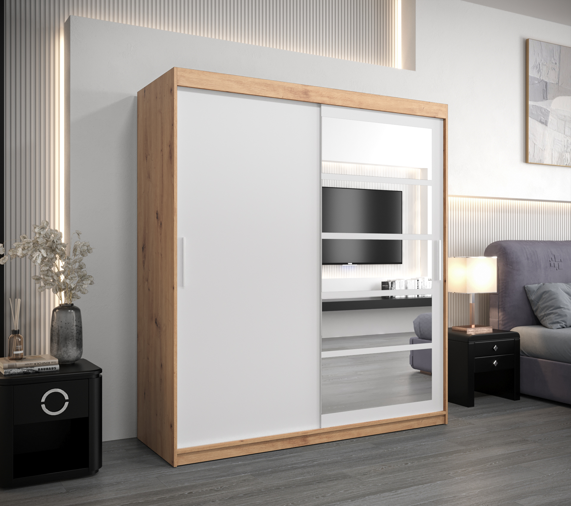 Šatní skříň Abi Ro1 Barva: Dub - Artisan