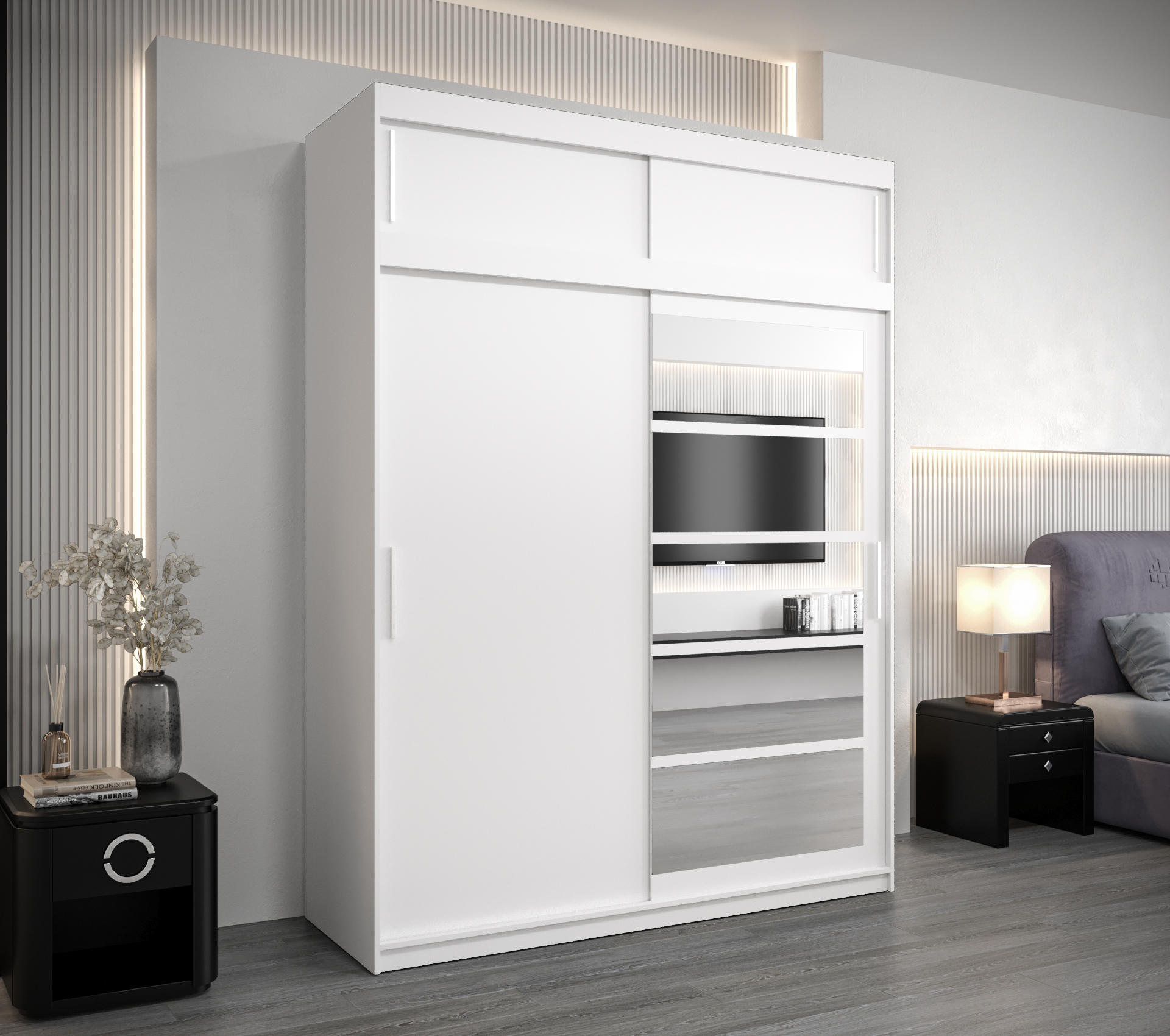 Šatní skříň Abi Ro1 s nástavcem Barva: Bílá