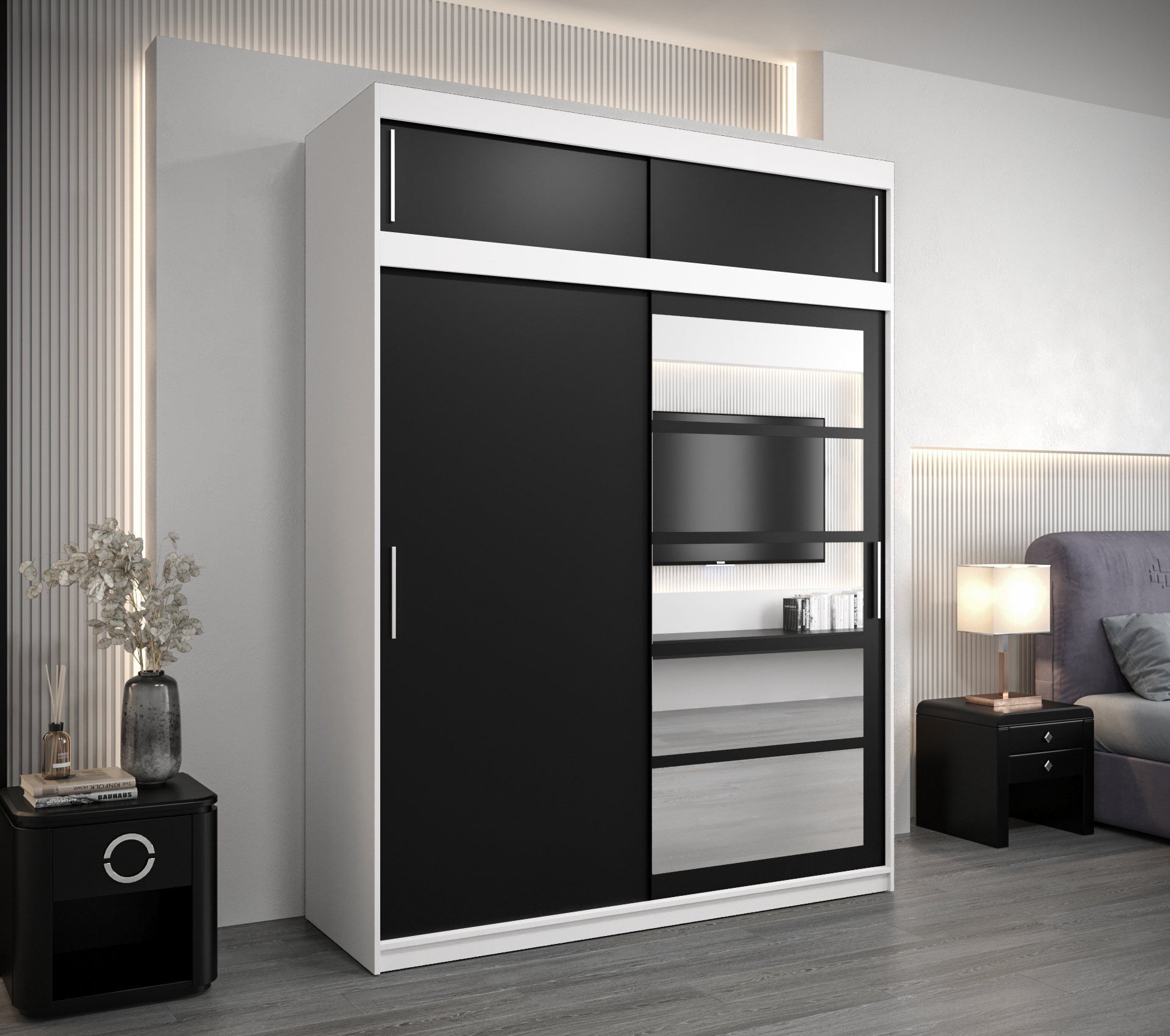 Šatní skříň Abi Ro1 s nástavcem Barva: Bílá