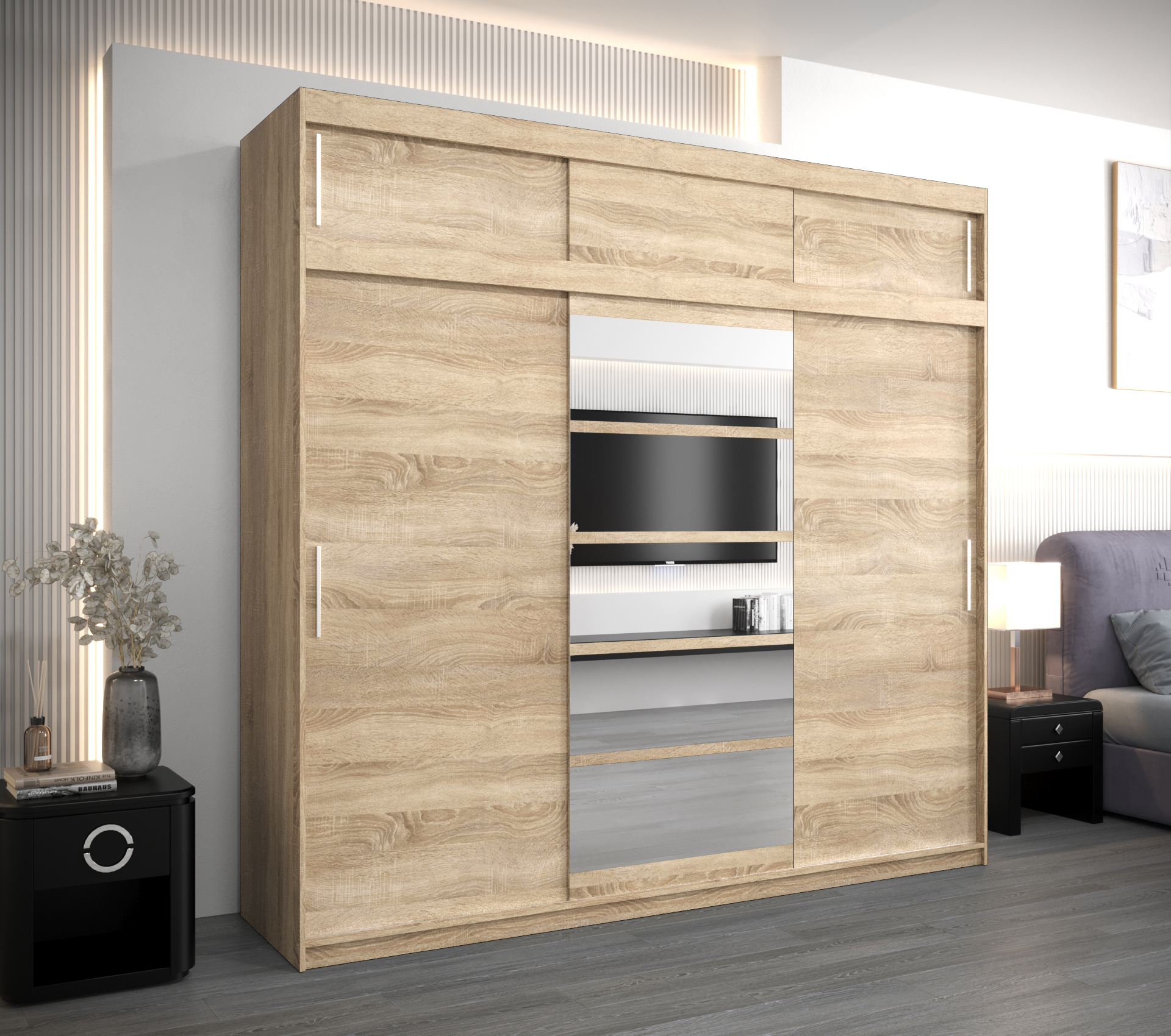 Šatní skříň Abi Ro1 s nástavcem Barva: Dub - sonoma