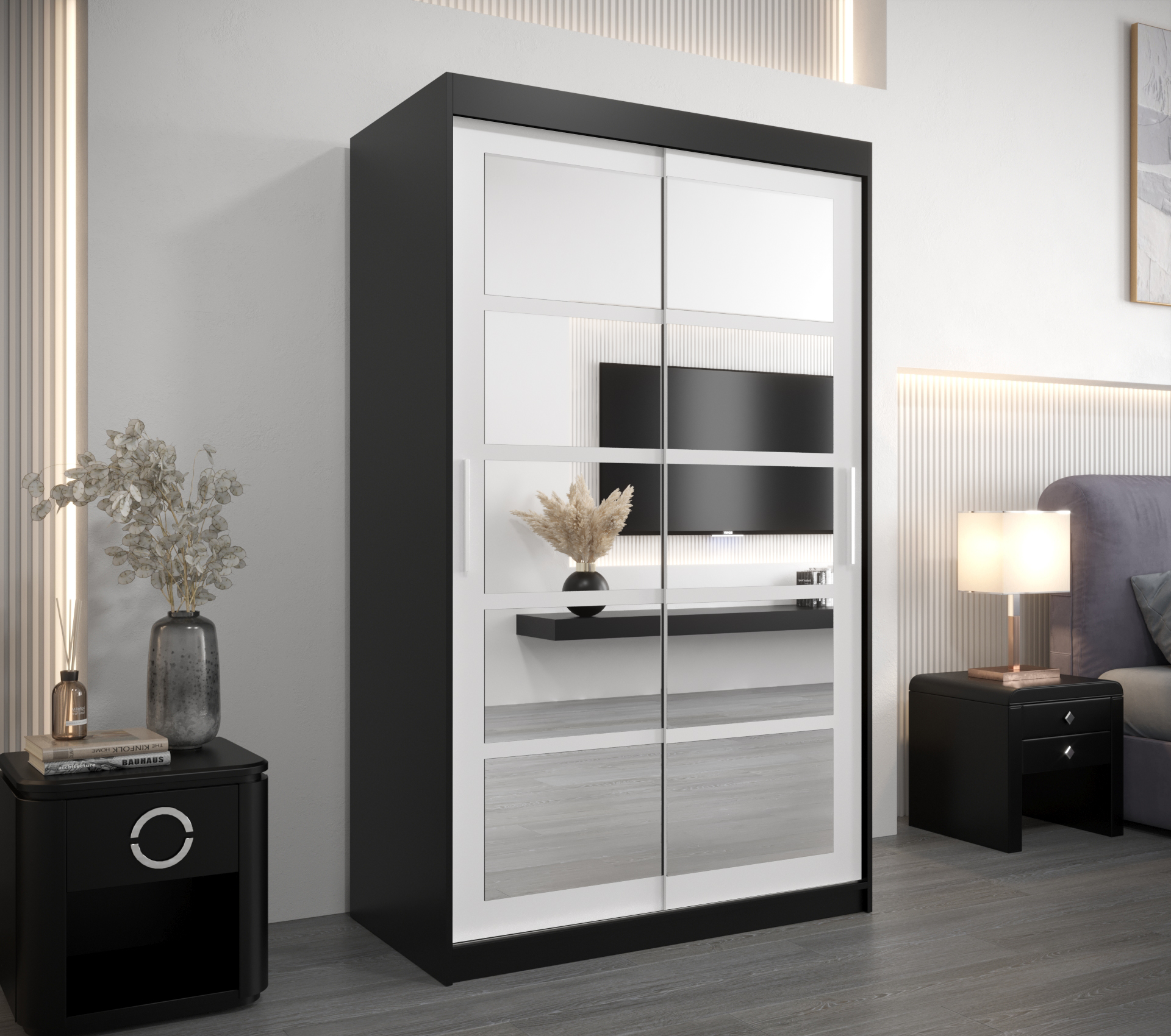 Šatní skříň Abi Ro2 Barva: Černá