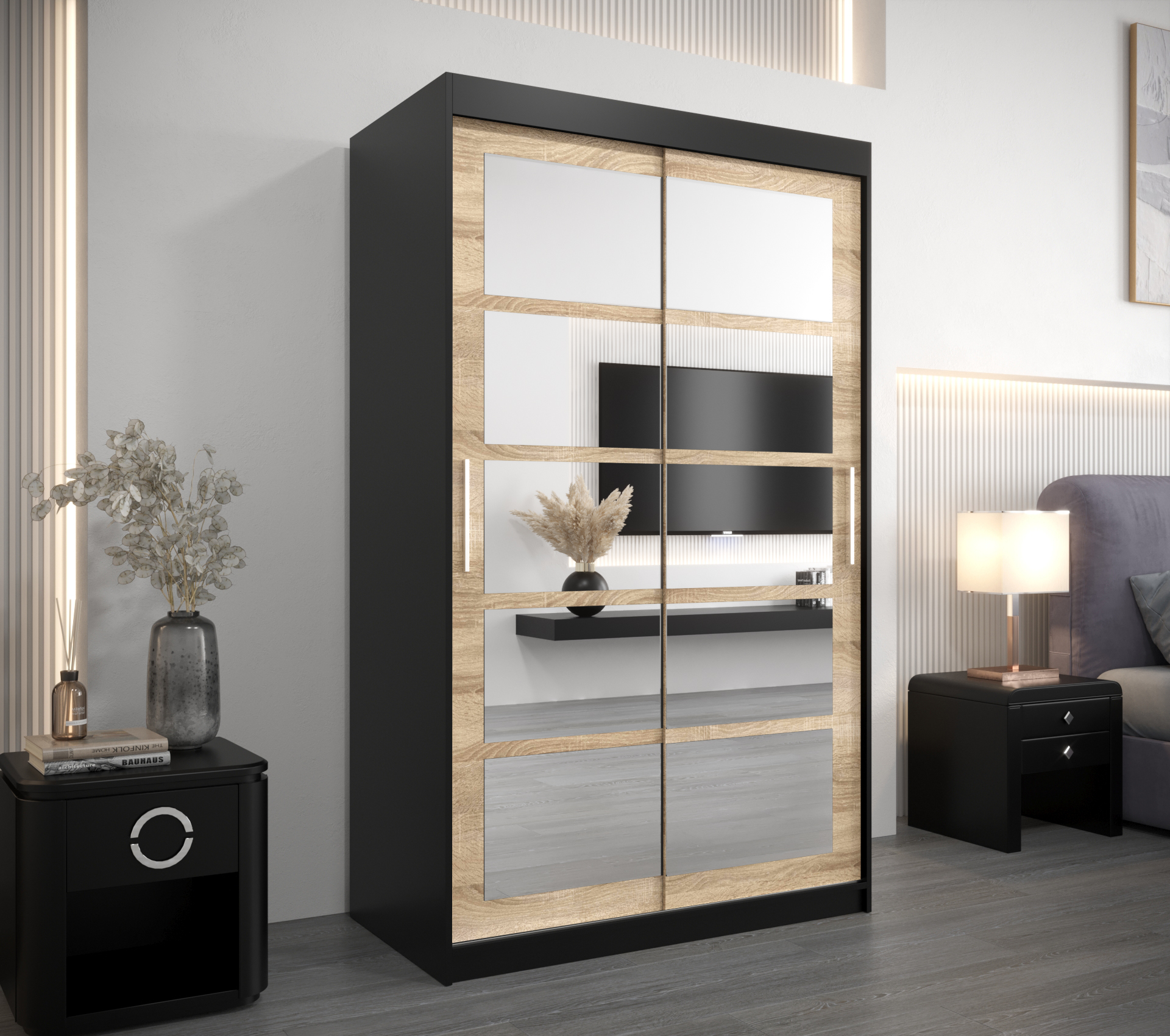 Šatní skříň Abi Ro2 Barva: Černá