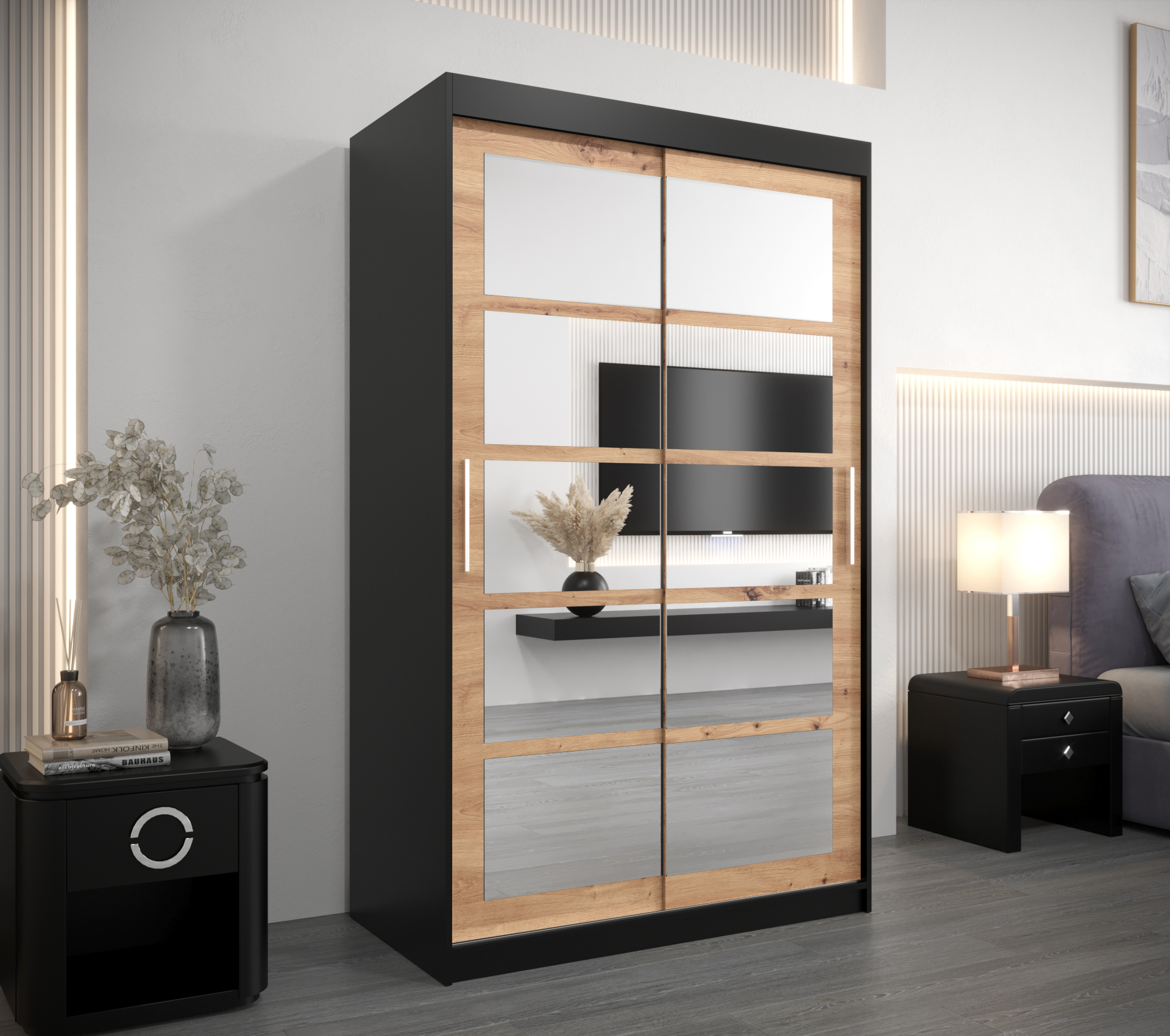 Šatní skříň Abi Ro2 Barva: Černá