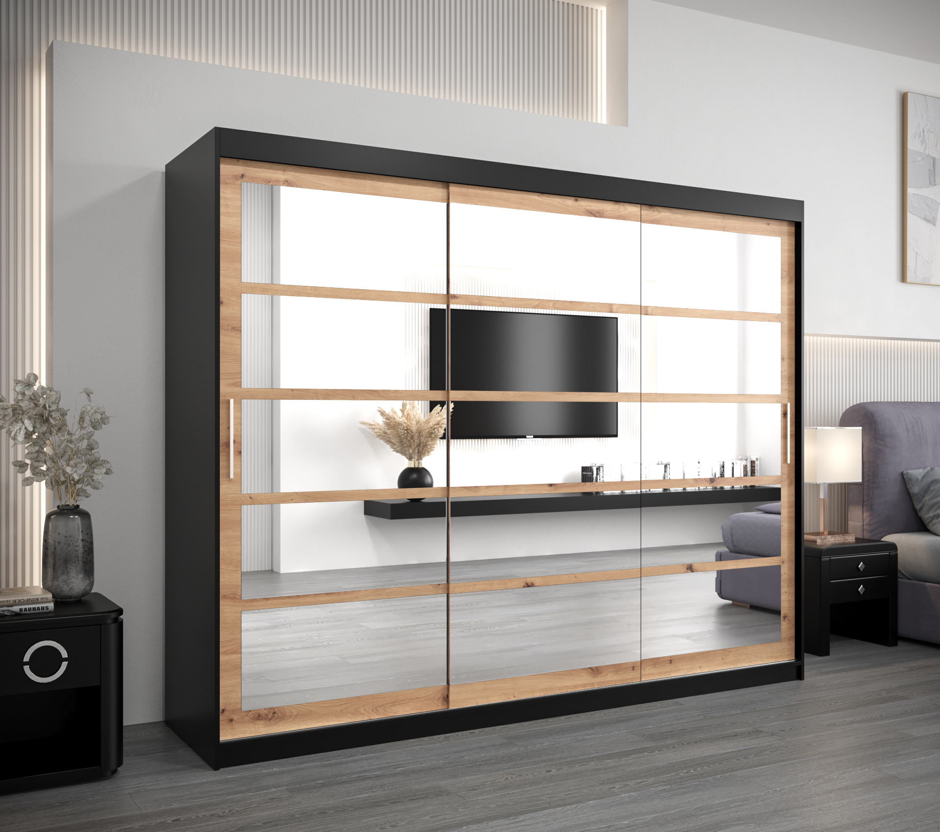 Šatní skříň Abi Ro2 Barva: Černá