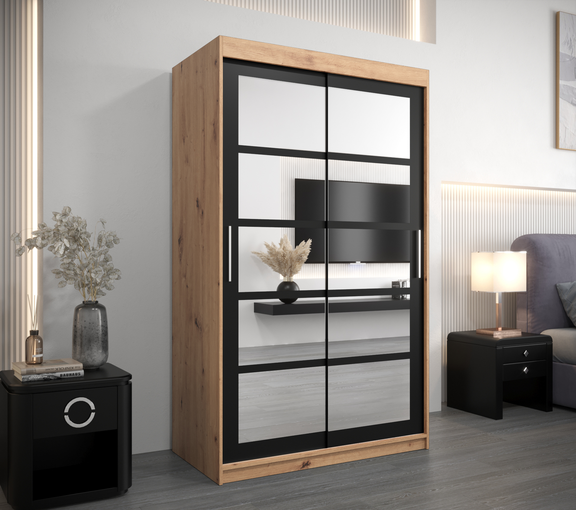 Šatní skříň Abi Ro2 Barva: Dub - Artisan