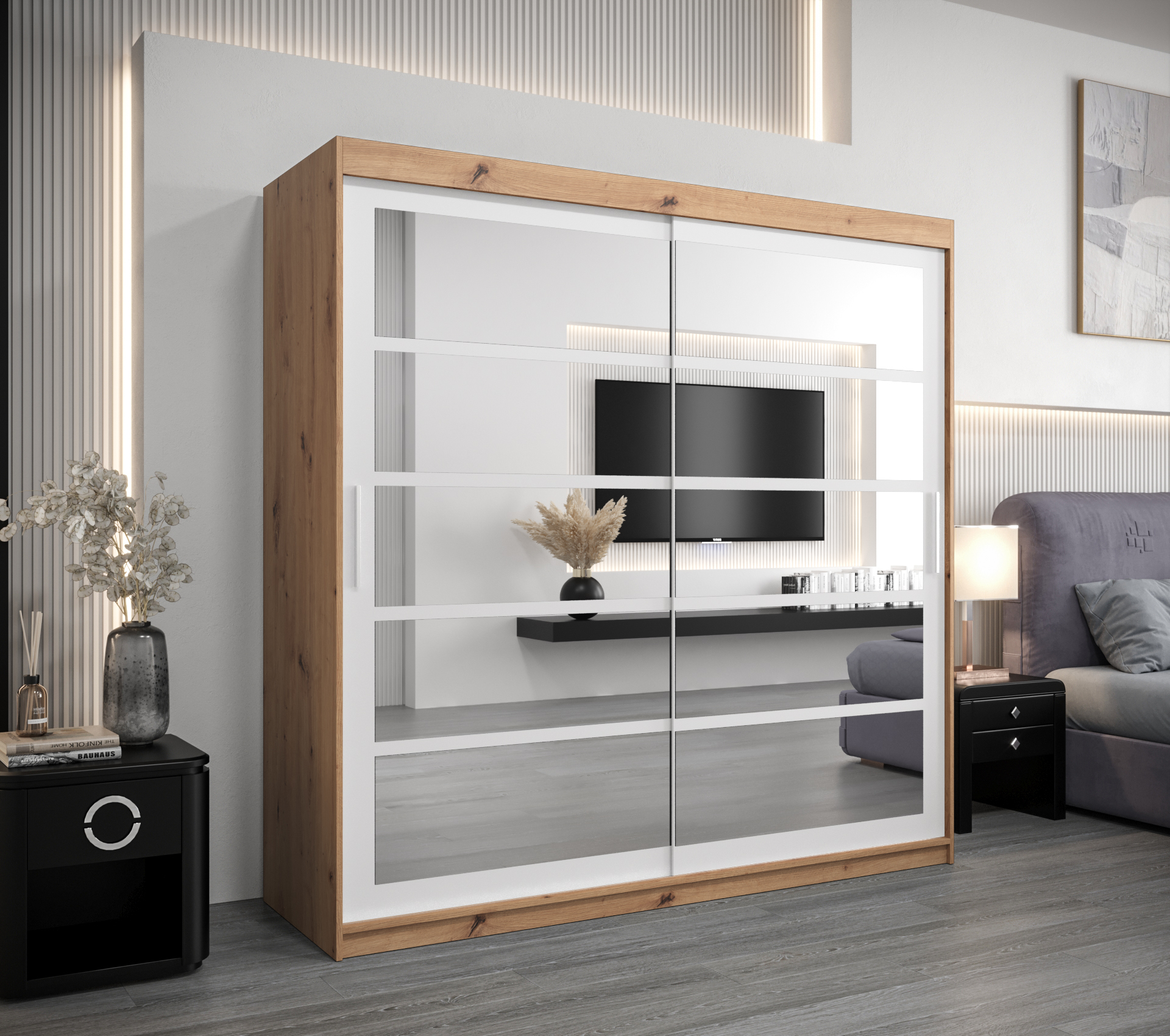 Šatní skříň Abi Ro2 Barva: Dub - Artisan