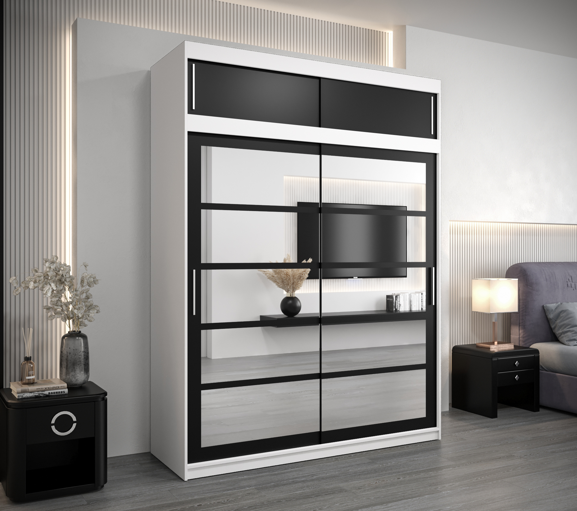 Šatní skříň Abi Ro2 s nástavcem Barva: Bílá