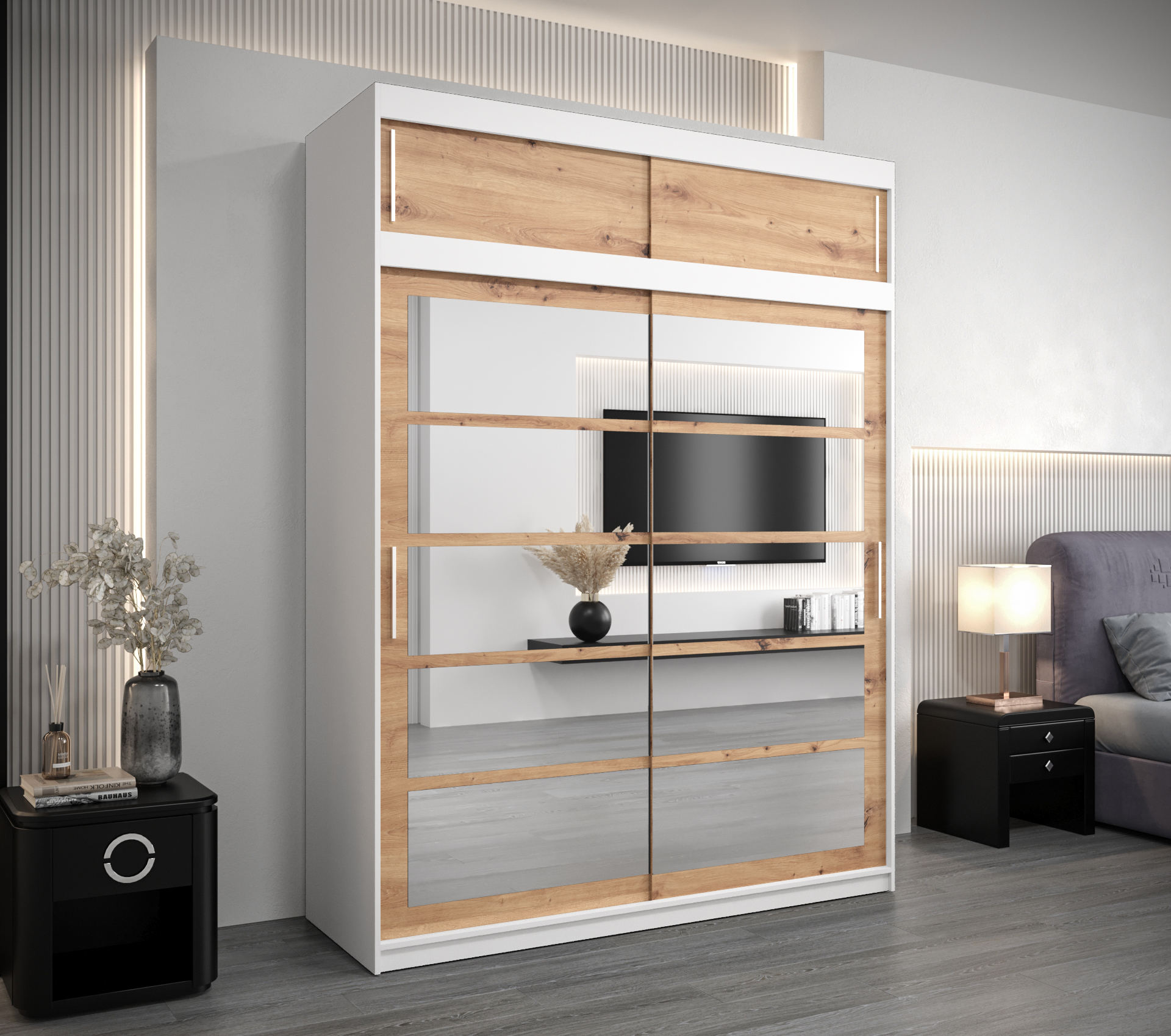 Šatní skříň Abi Ro2 s nástavcem Barva: Bílá