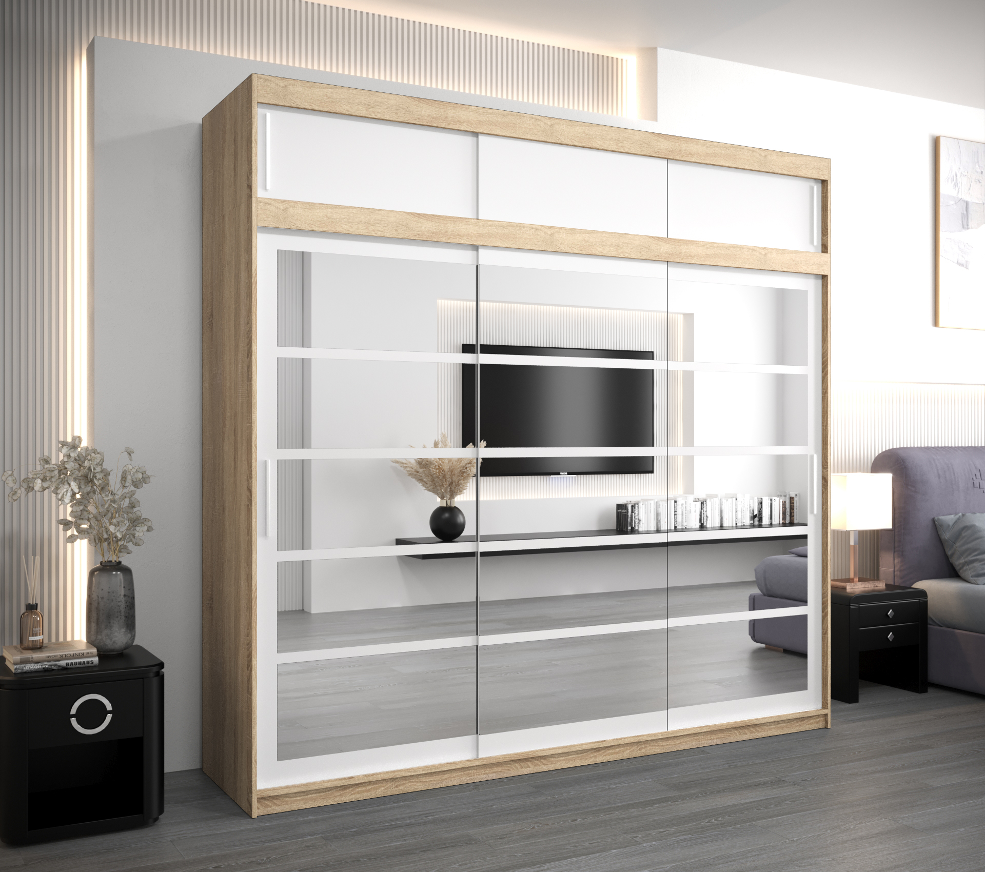 Šatní skříň Abi Ro2 s nástavcem Barva: Dub - sonoma