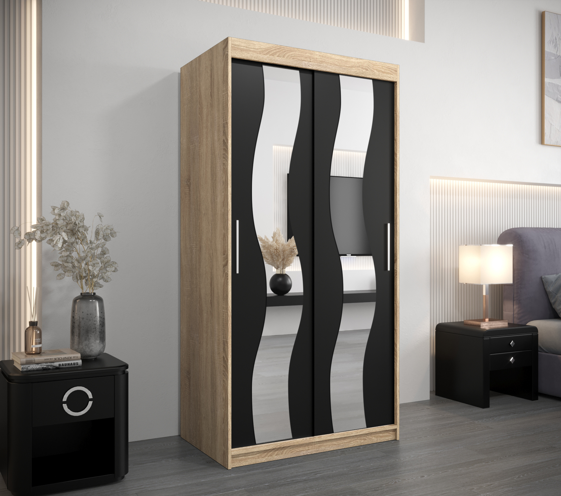 Šatní skříň Abi Se sonoma/wenge 100 cm