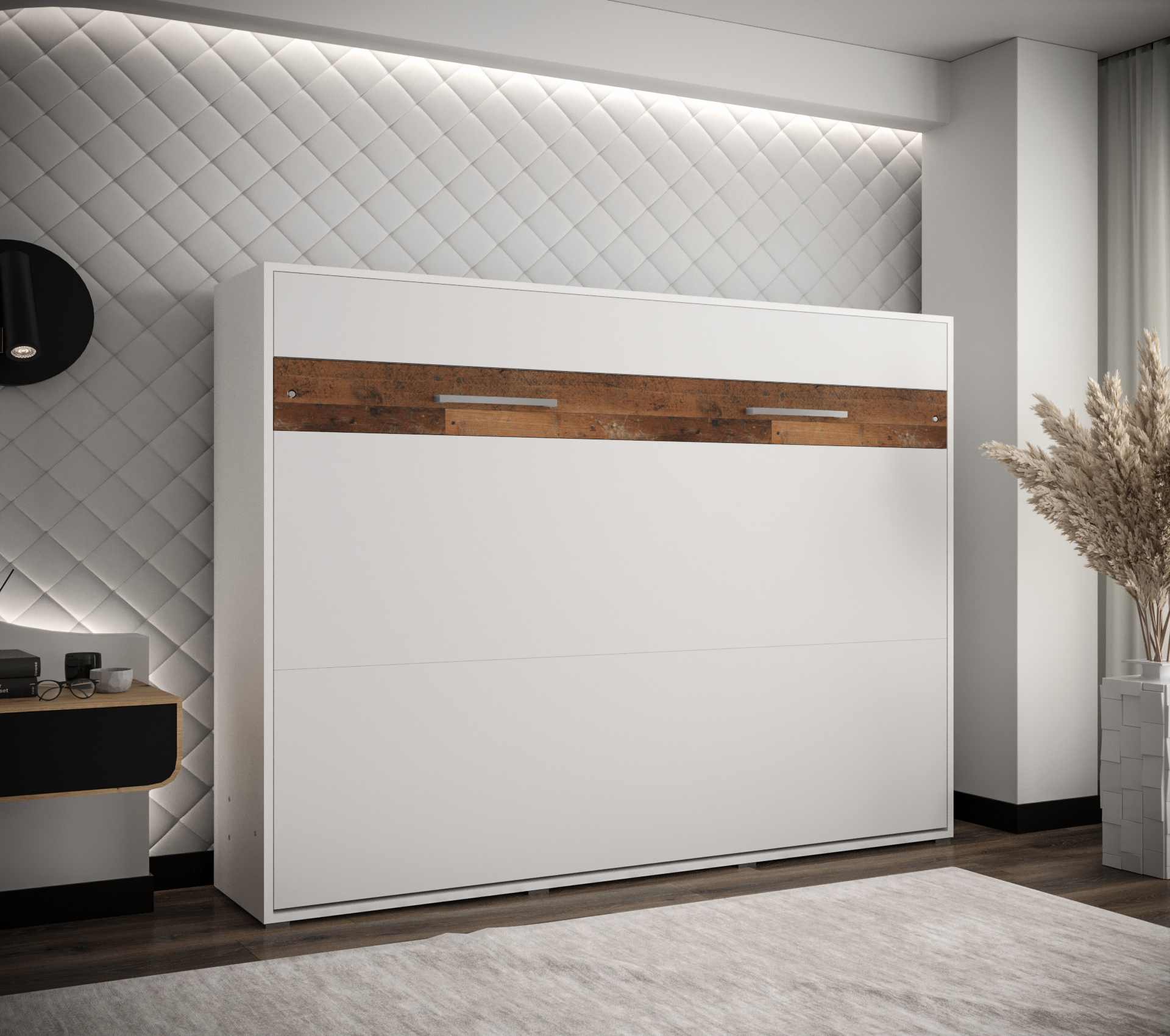 Vyklápěcí postel HH160 Barva: Bílá mat + Old Style