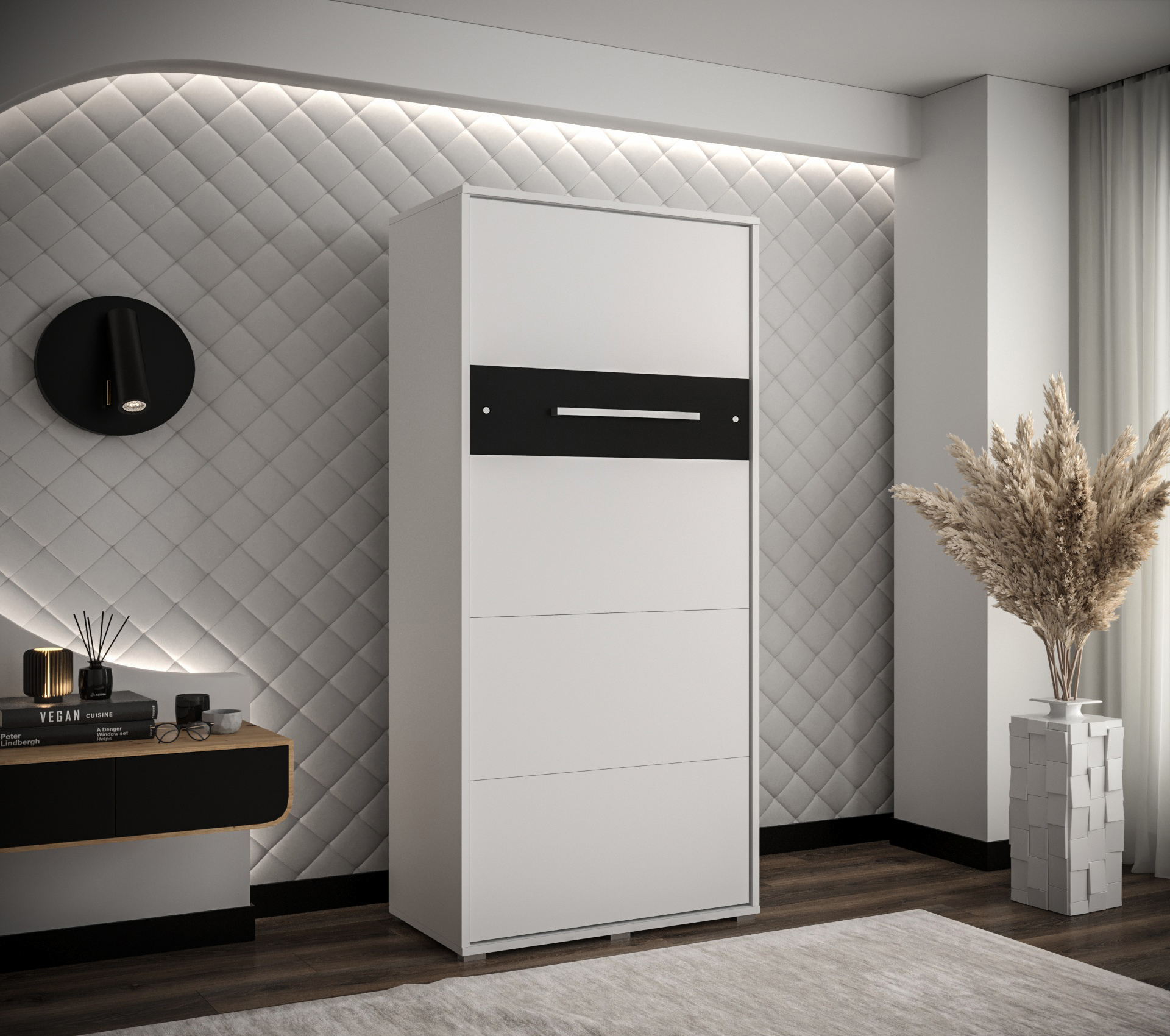 Vyklápěcí postel VH90 Barva: Bílá mat + Černý mat