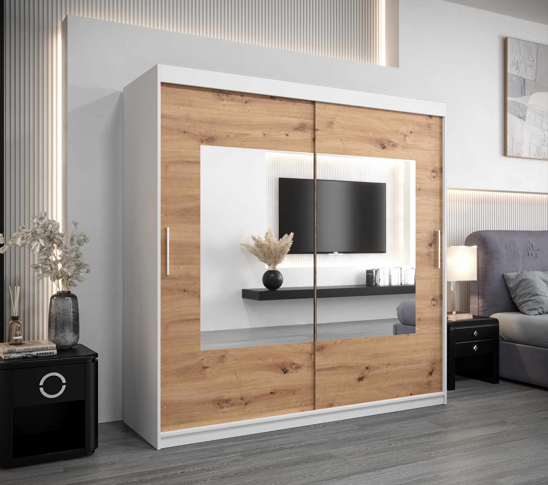 Šatní skříň Abi To Barva korpusu: Bílá